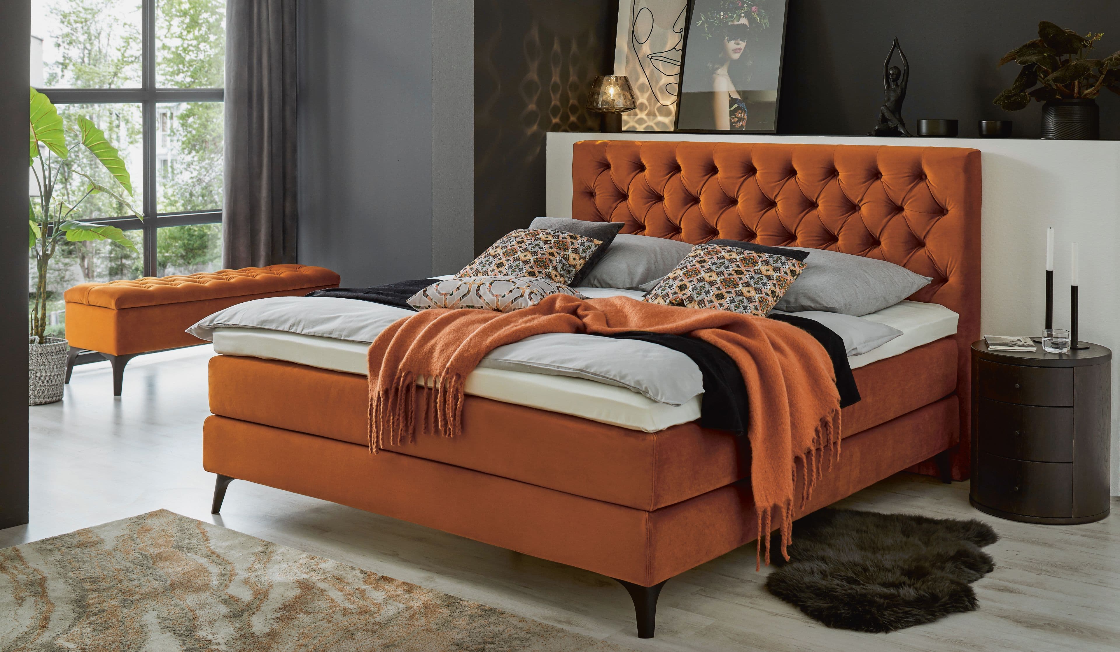 Boxspringbett Belina im Schlafzimmer