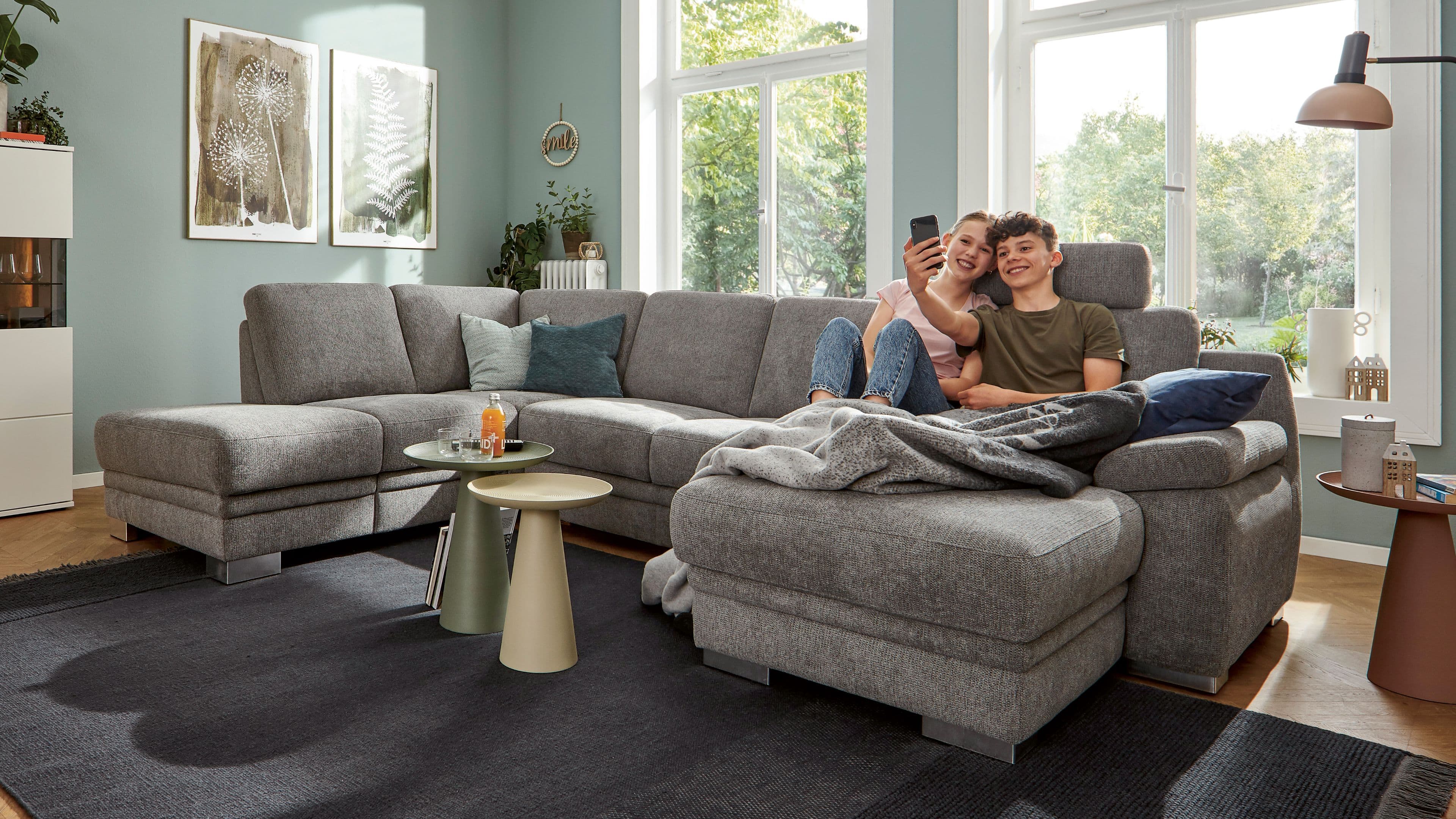 Sofa mit edlem Velours-/Samtbezug