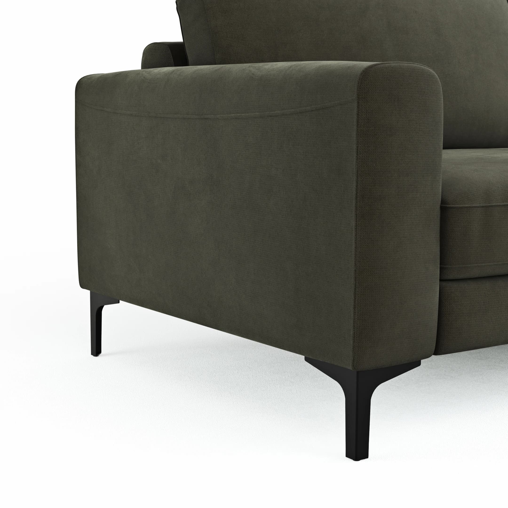 Ecksofa Oviedo - Ecke links mit 2,5-Sitzer, Stoff, Braungrün
