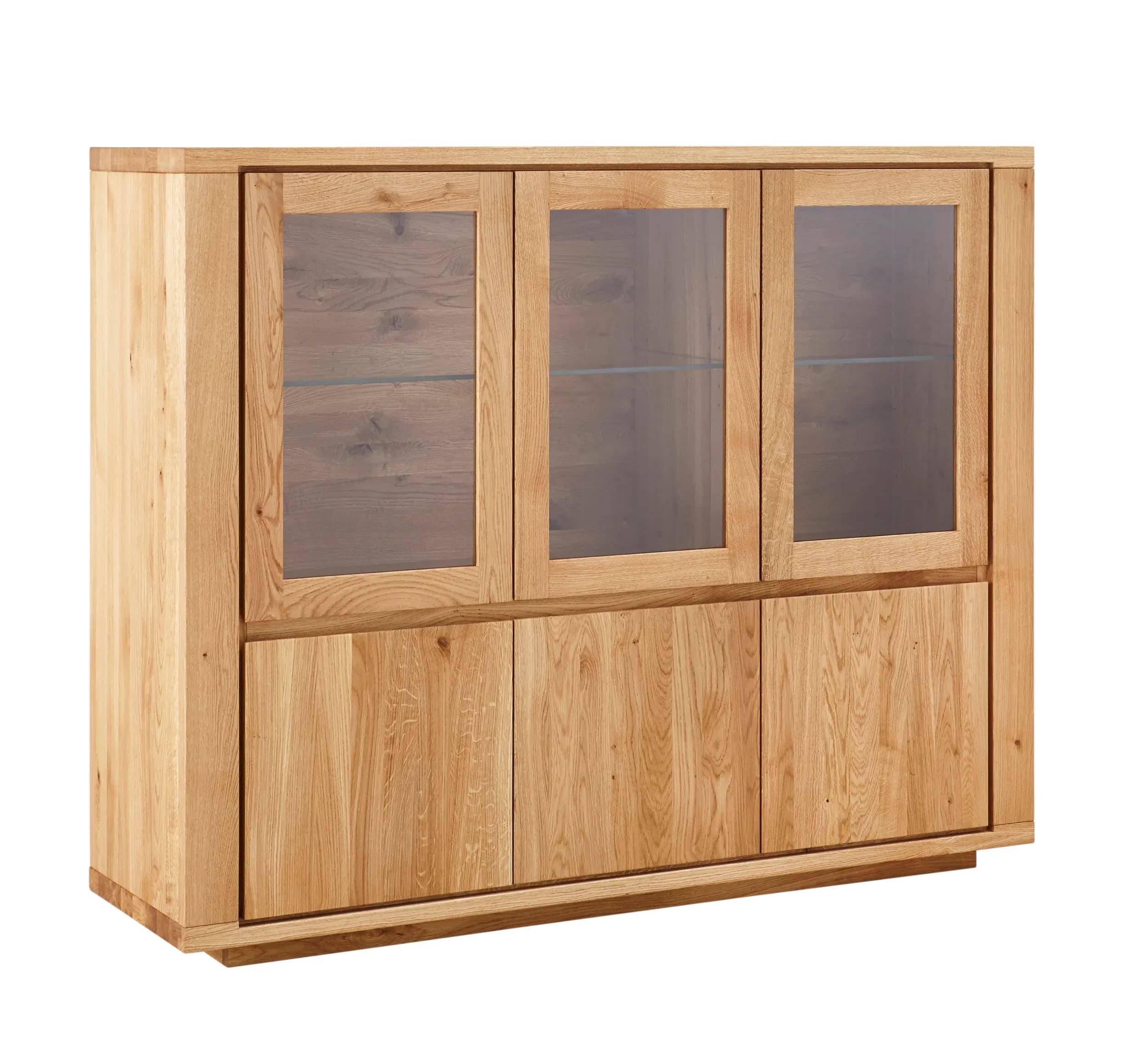 Highboard Bakersfield - sichtbare Rückwand geschroppt, Asteiche massiv, geölt