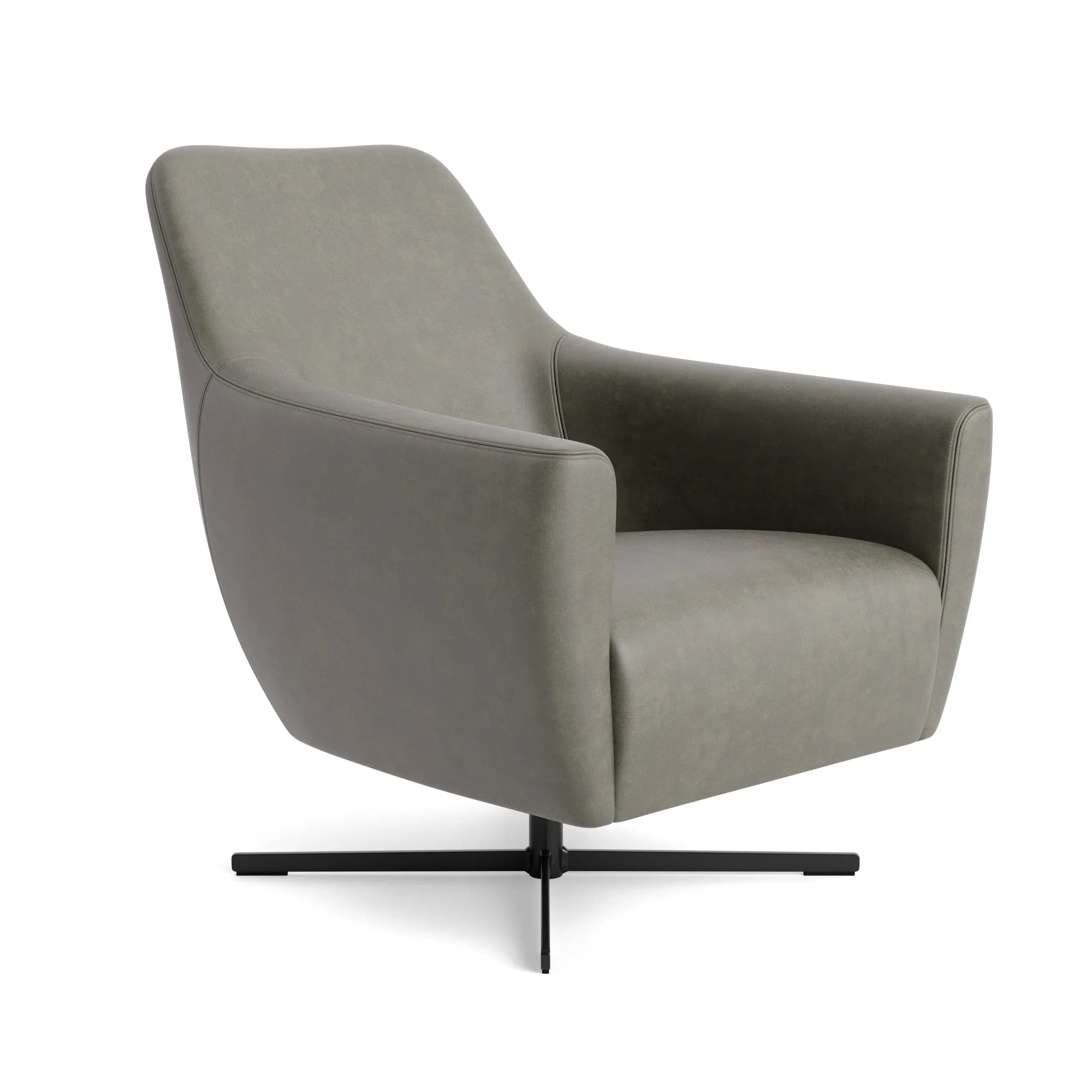 Sessel Noreli - drehbar, Stoff, Tabakbraun