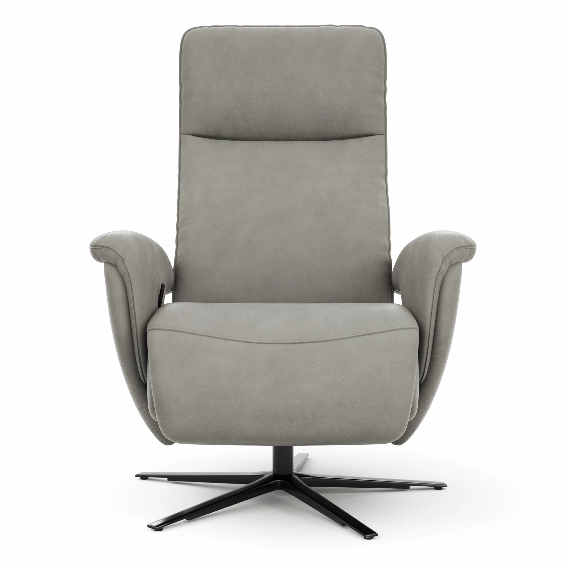 Sessel Tulsa Relax - Größe L, inkl. Kopf-/Fußteil/Rückenlehne verstellbar, Leder, Graubeige