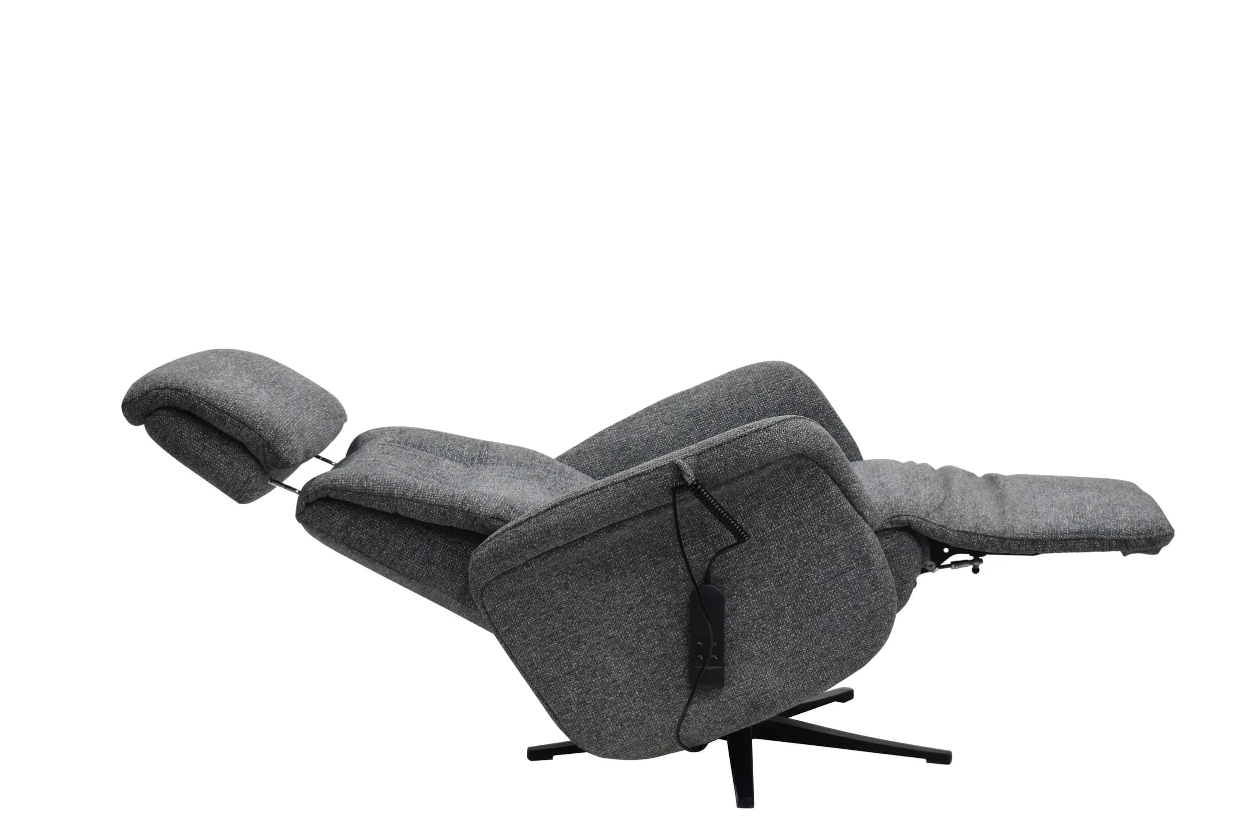 TV-Sessel MARLON - drehbar, Relaxfunktion, Kopfteilverstellung, Stoff, Graublau