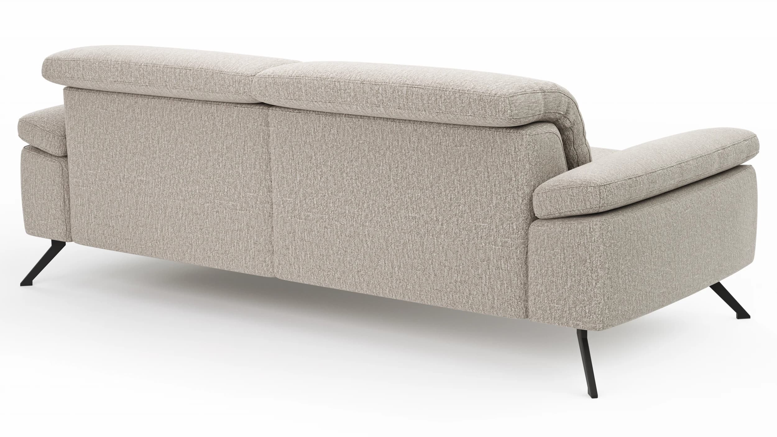 Sofa Rafaela 2.0 - 3-Sitzer inkl. Kopfteil verstellbar, Stoff, Champagner