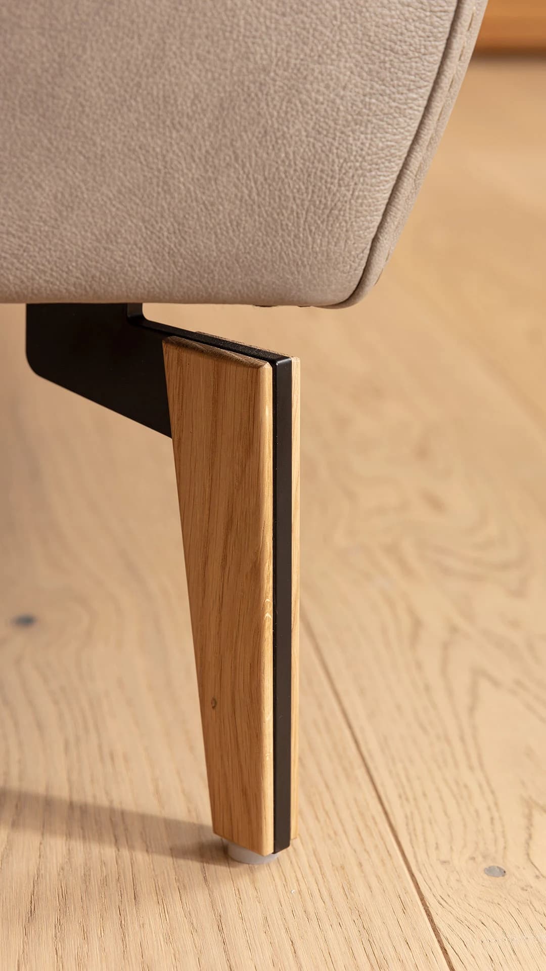 Sofa Tulsa KV - 2,5-Sitzer, inkl. Kopfteilverstellung, Leder, Graubeige