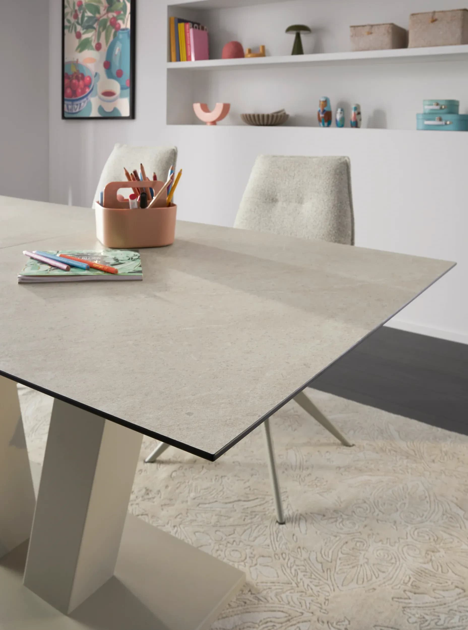 Esstisch Dinner - ausziehbar, LB ca. 160x 90 cm, HPL, Sand