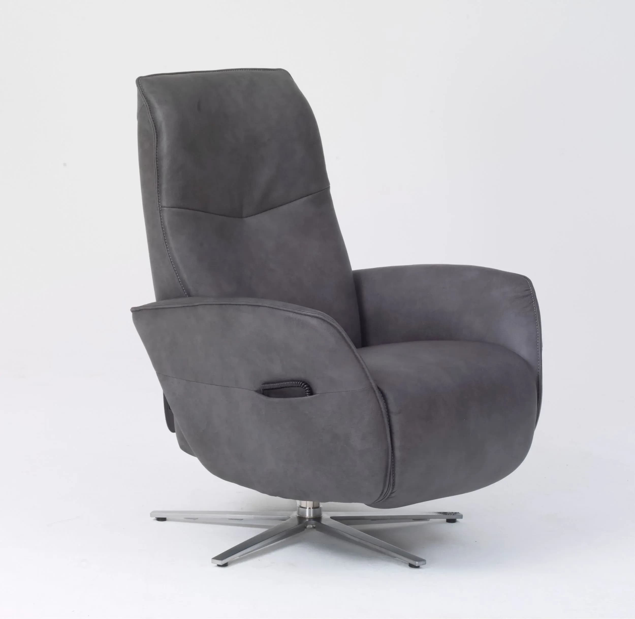 Sessel - Relaxfunktion motorisch, Leder, Kohle