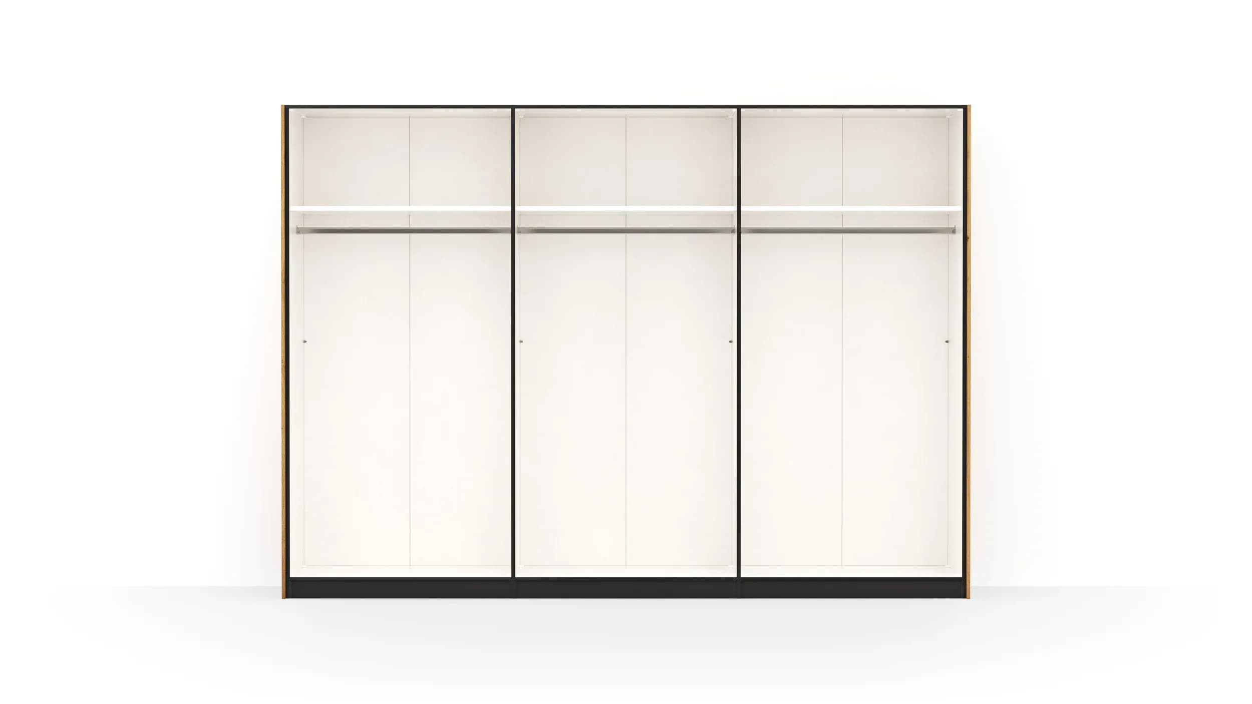 Drehtürenschrank Colorado - B. ca. 307 cm, Wildeichefurnier natur