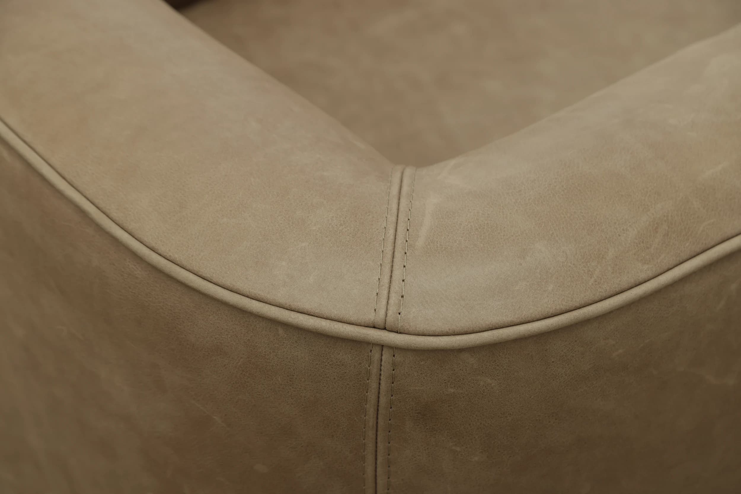 Sessel Stormy - drehbar, Leder, Taupe