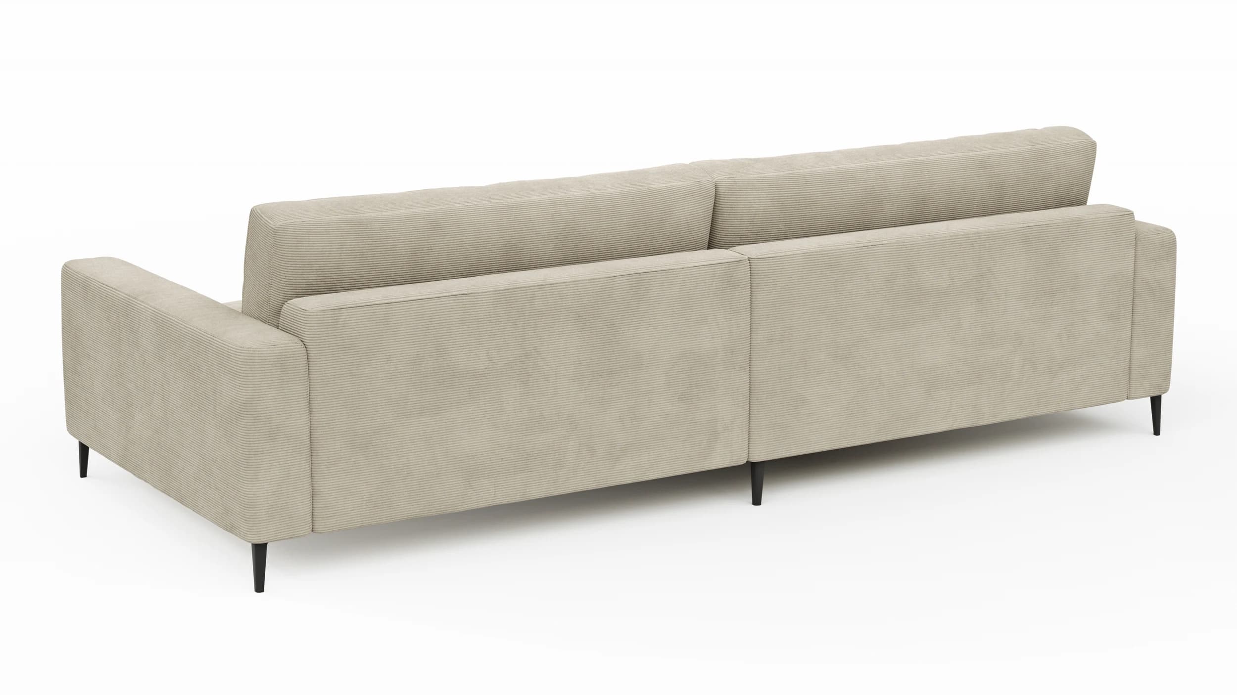 Ecksofa Solero 2.0 - Longchair groß mit 1,5-Sitzer rechts, Stoff, Sand