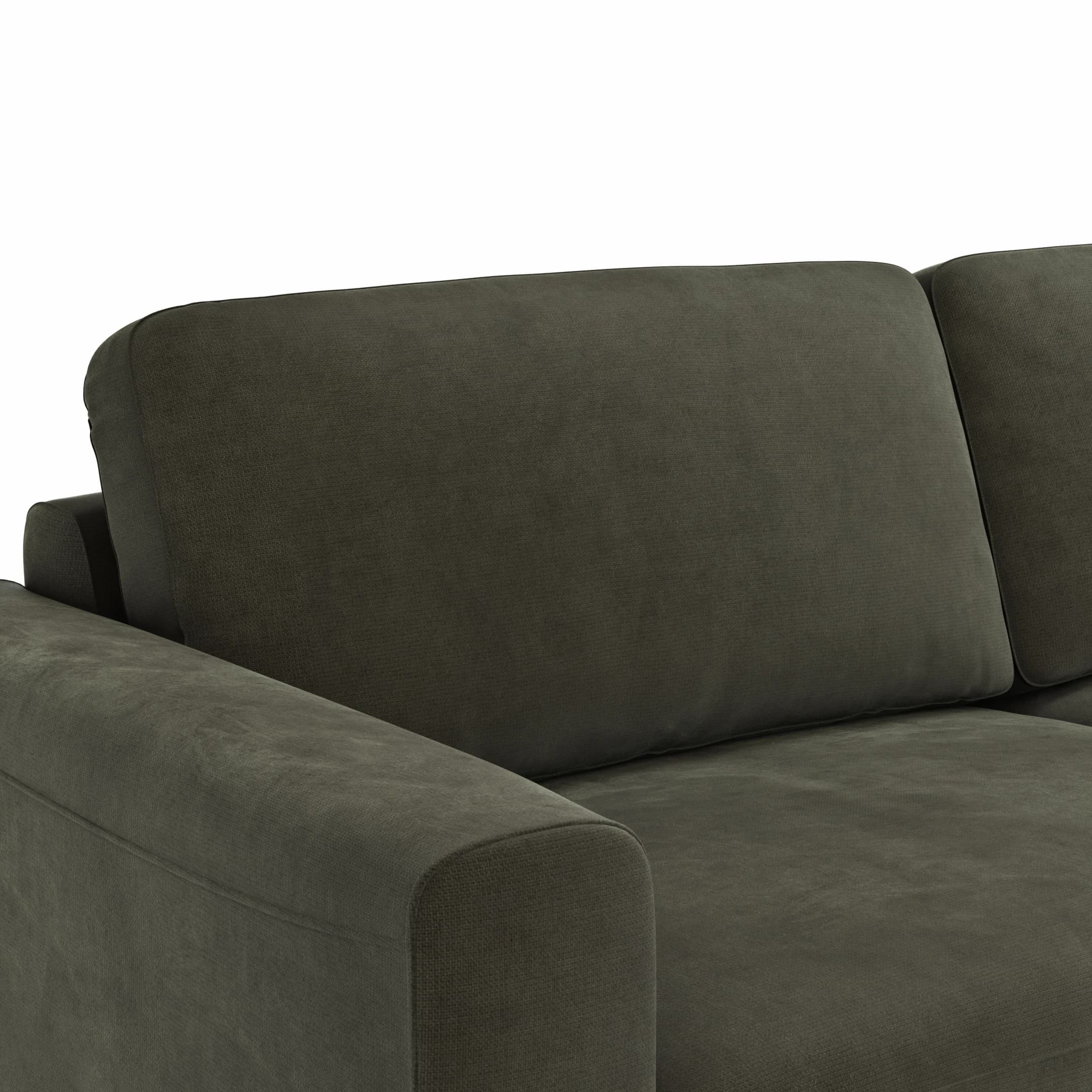 Ecksofa Oviedo - Ecke links mit 2,5-Sitzer, Stoff, Braungrün