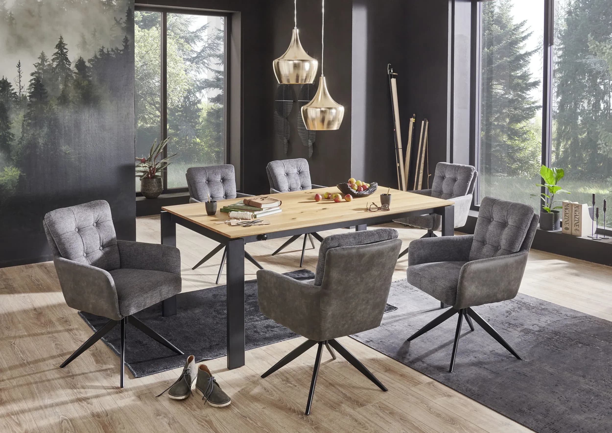 Esstisch - ausziehbar, LB ca. 200x100 cm, Eiche furniert