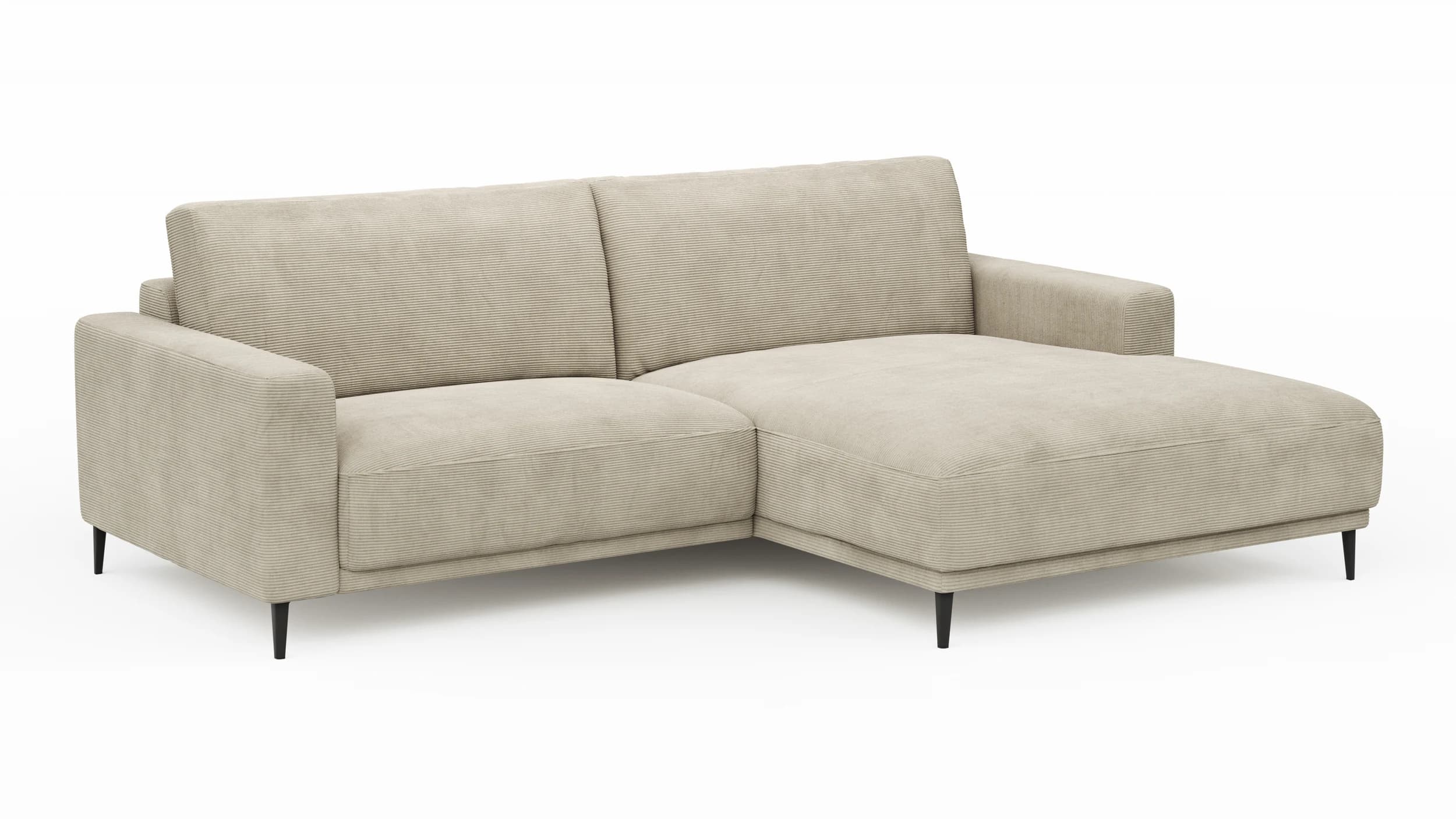 Ecksofa Solero 2.0 - 1,5-Sitzer mit Longchair rechts, Stoff, Sand