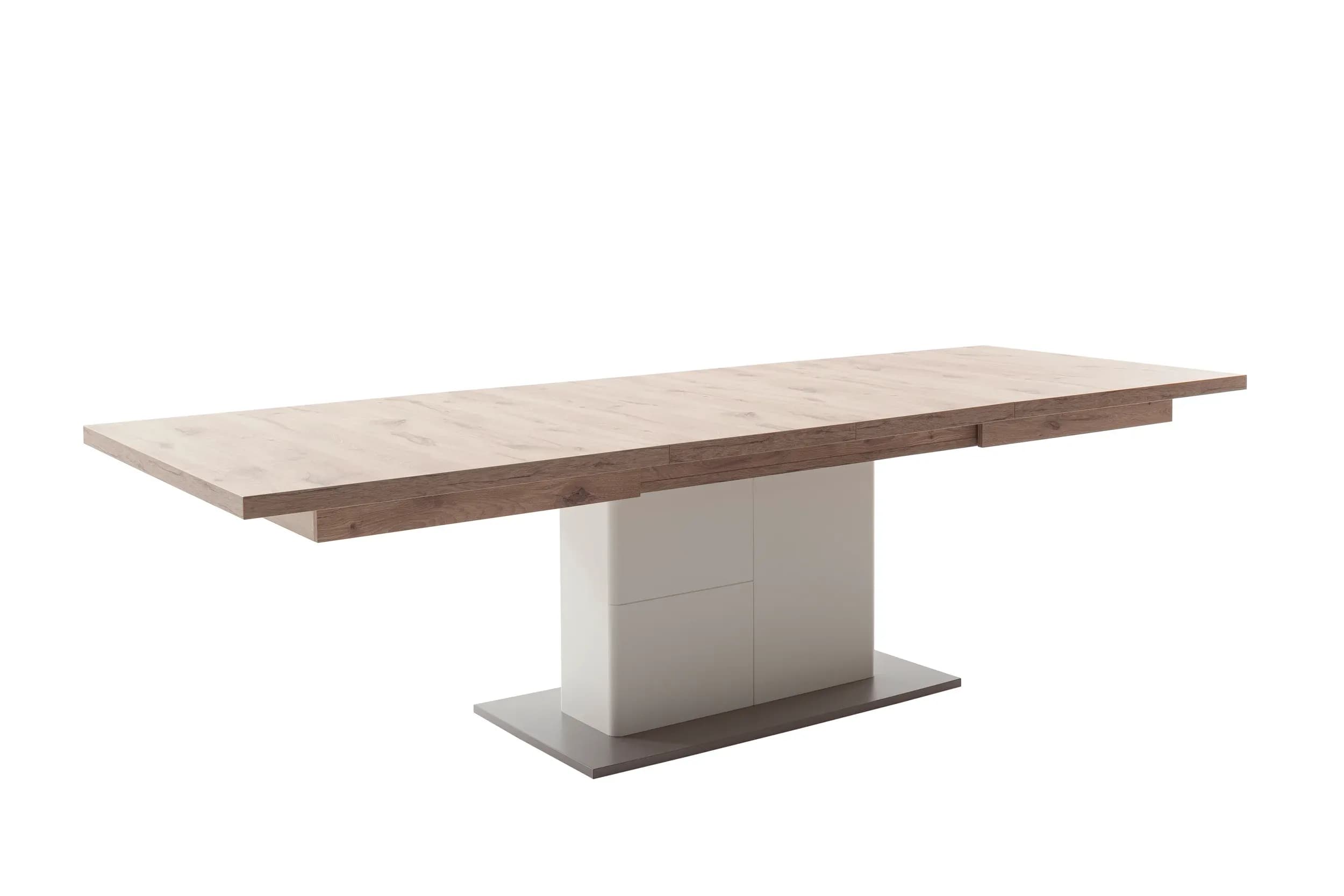 Esstisch - ausziehbar, LB ca. 180 (280)x100 cm, Eiche, Weiß