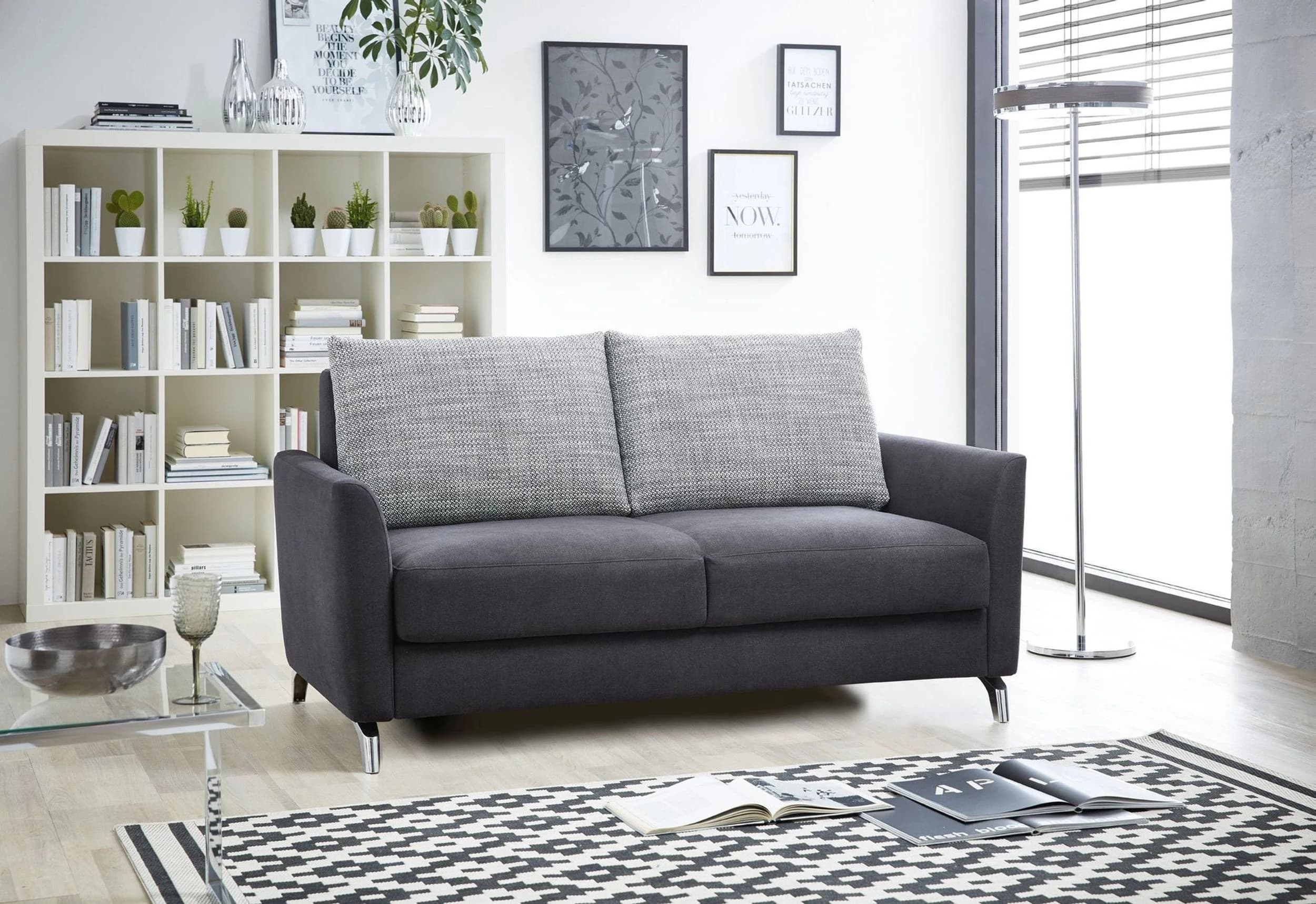 Sofa - Schlaffunktion, Stoff, Schwarz