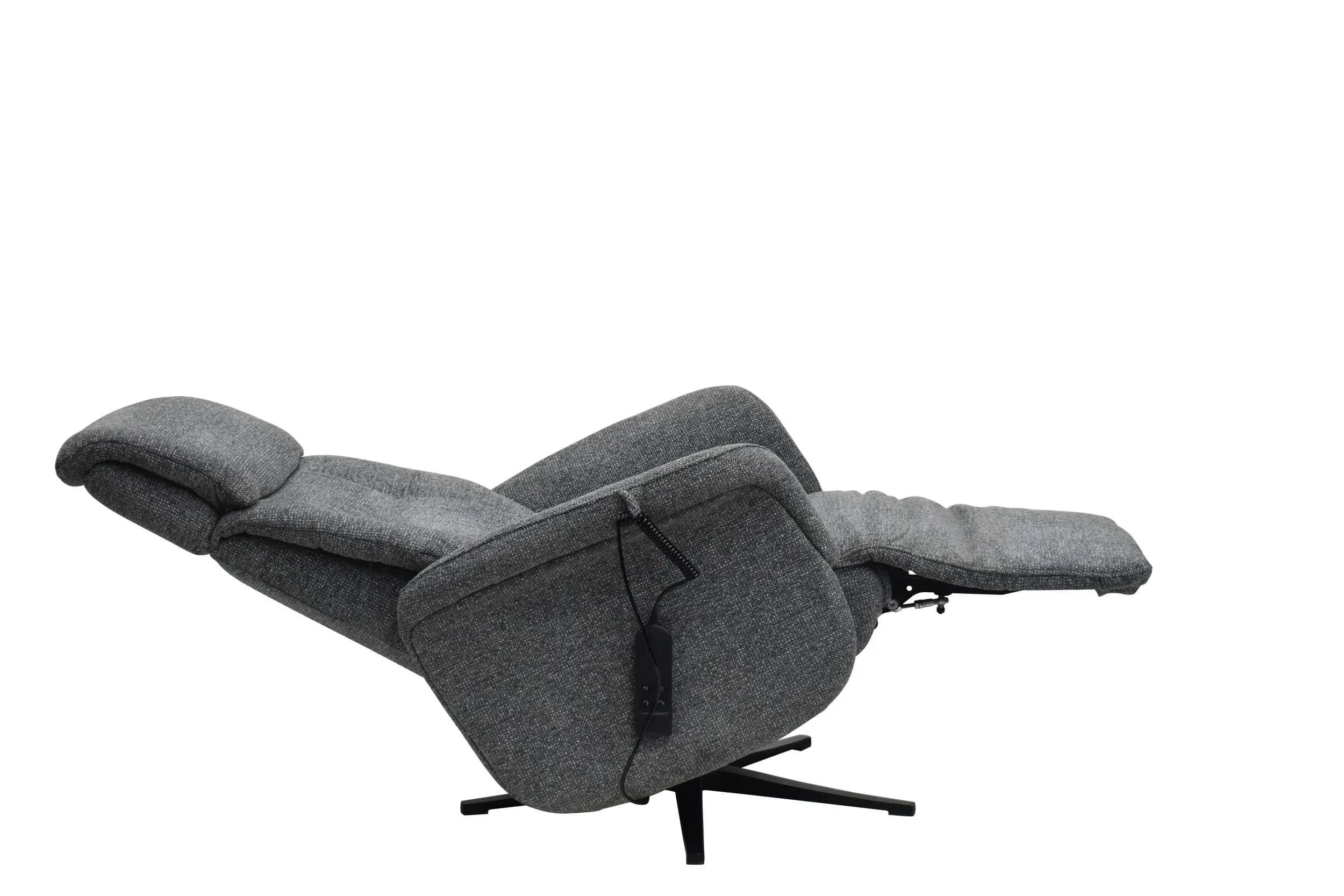 TV-Sessel MARLON - drehbar, Relaxfunktion, Kopfteilverstellung, Stoff, Graublau