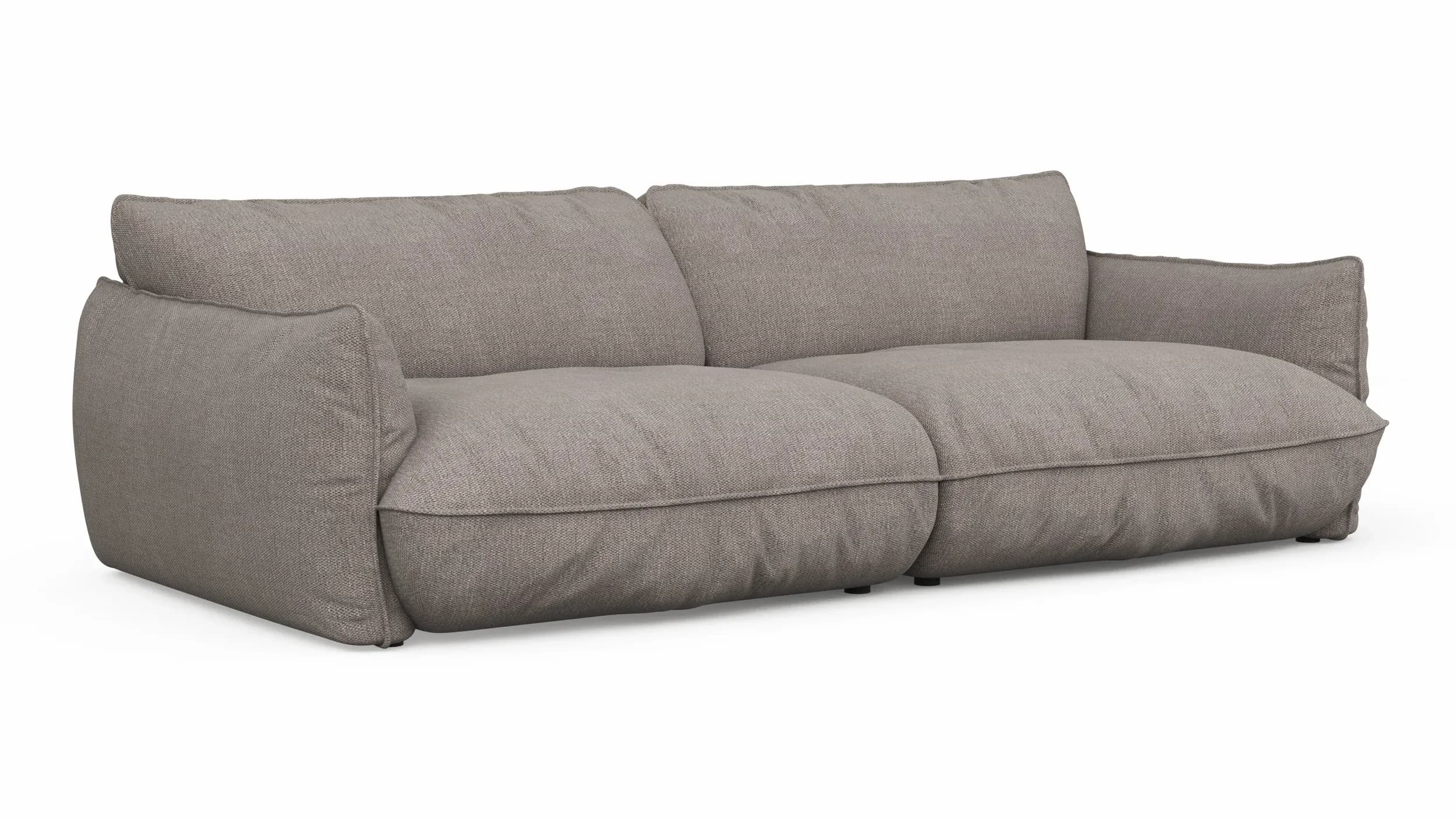 Sofa Fluffy - 4-Sitzer inkl. Rückenlehne verstellbar, Stoff, Taupe