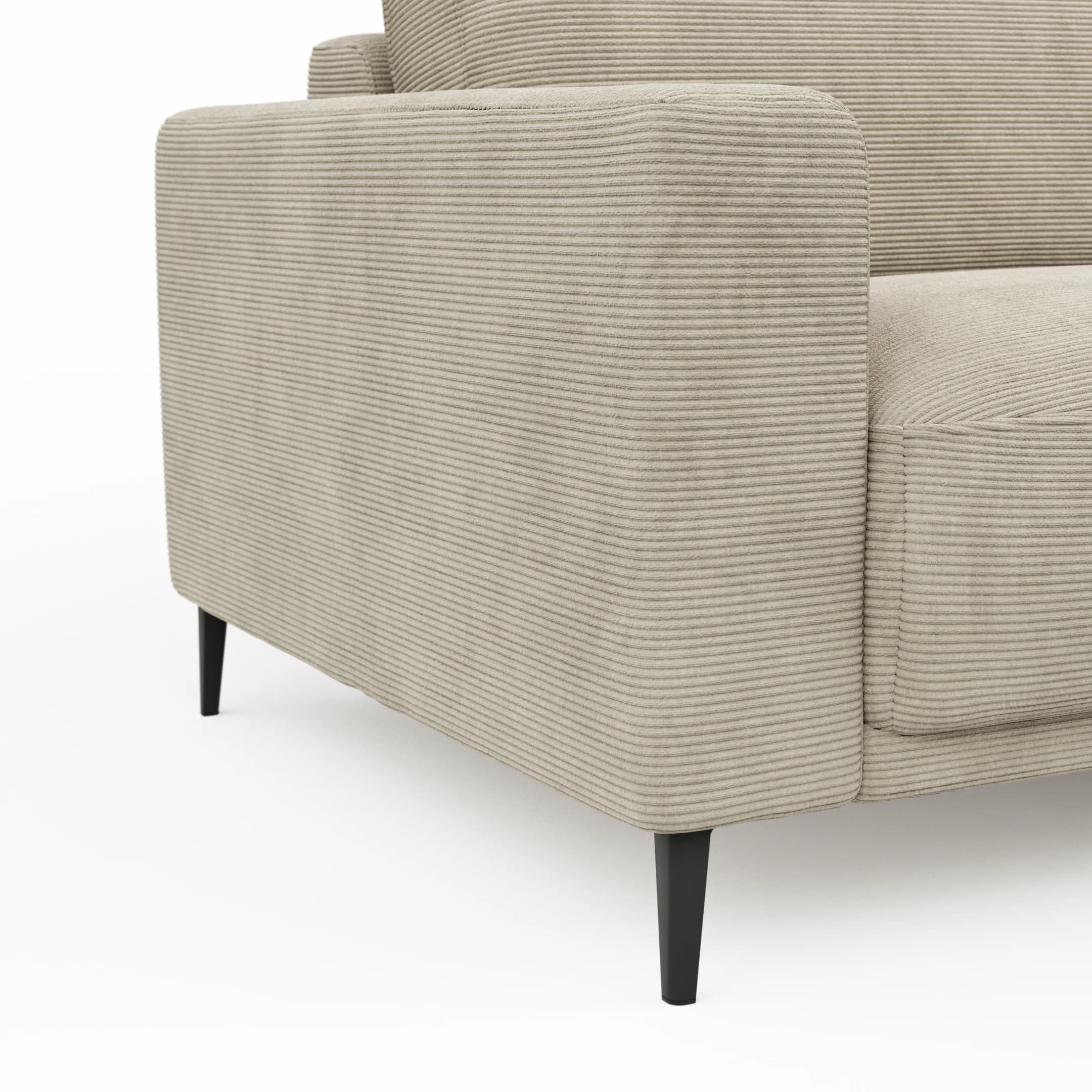 Ecksofa Solero 2.0 - 1,5-Sitzer mit Longchair rechts, Stoff, Sand