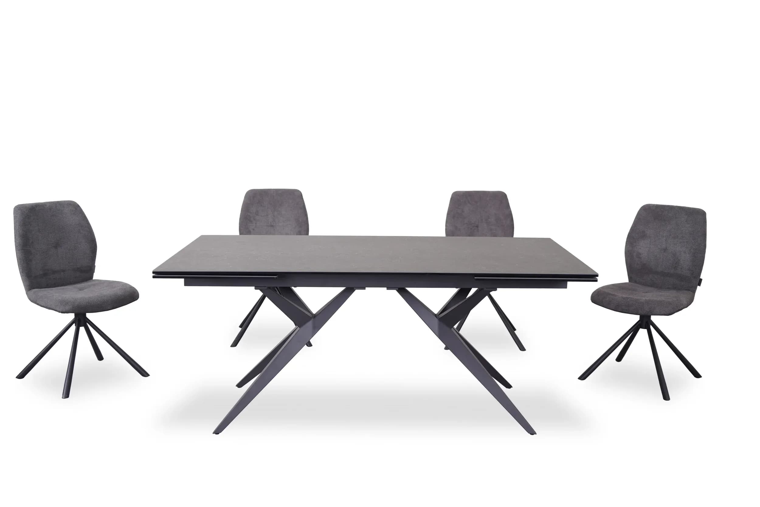 Esstisch MICHELA - ausziehbar, LB ca. 180x95 cm, Glaskeramik, Dunkelgrau