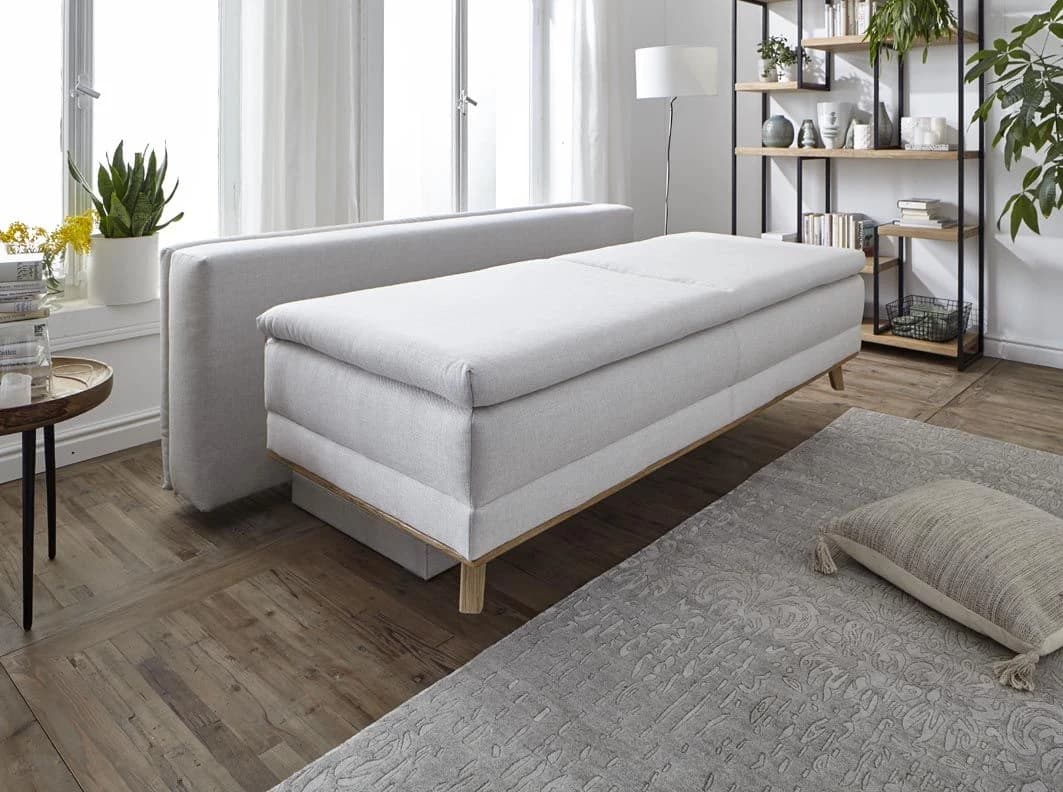 Sofa Lakeville 2 - 2-Sitzer inkl. Schlaffunktion mit Bettkasten, Stoff, Natur