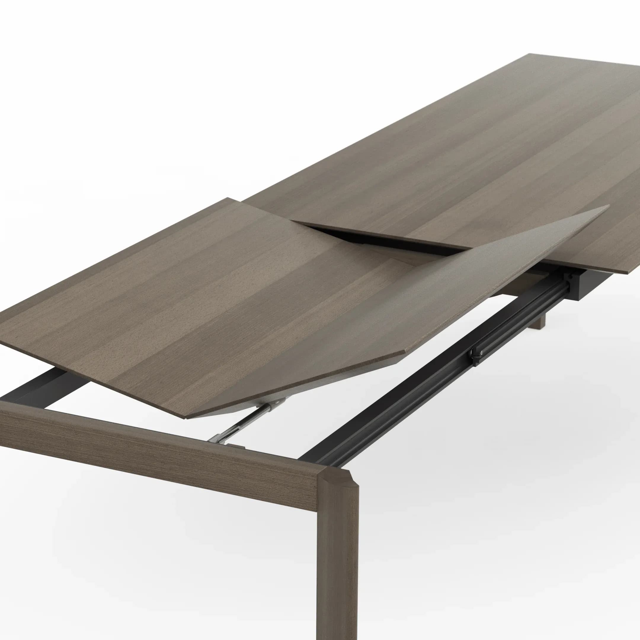 Esstisch Saratoga - ausziehbar, LB ca. 180x95 cm, Buche massiv, silbergrau geölt