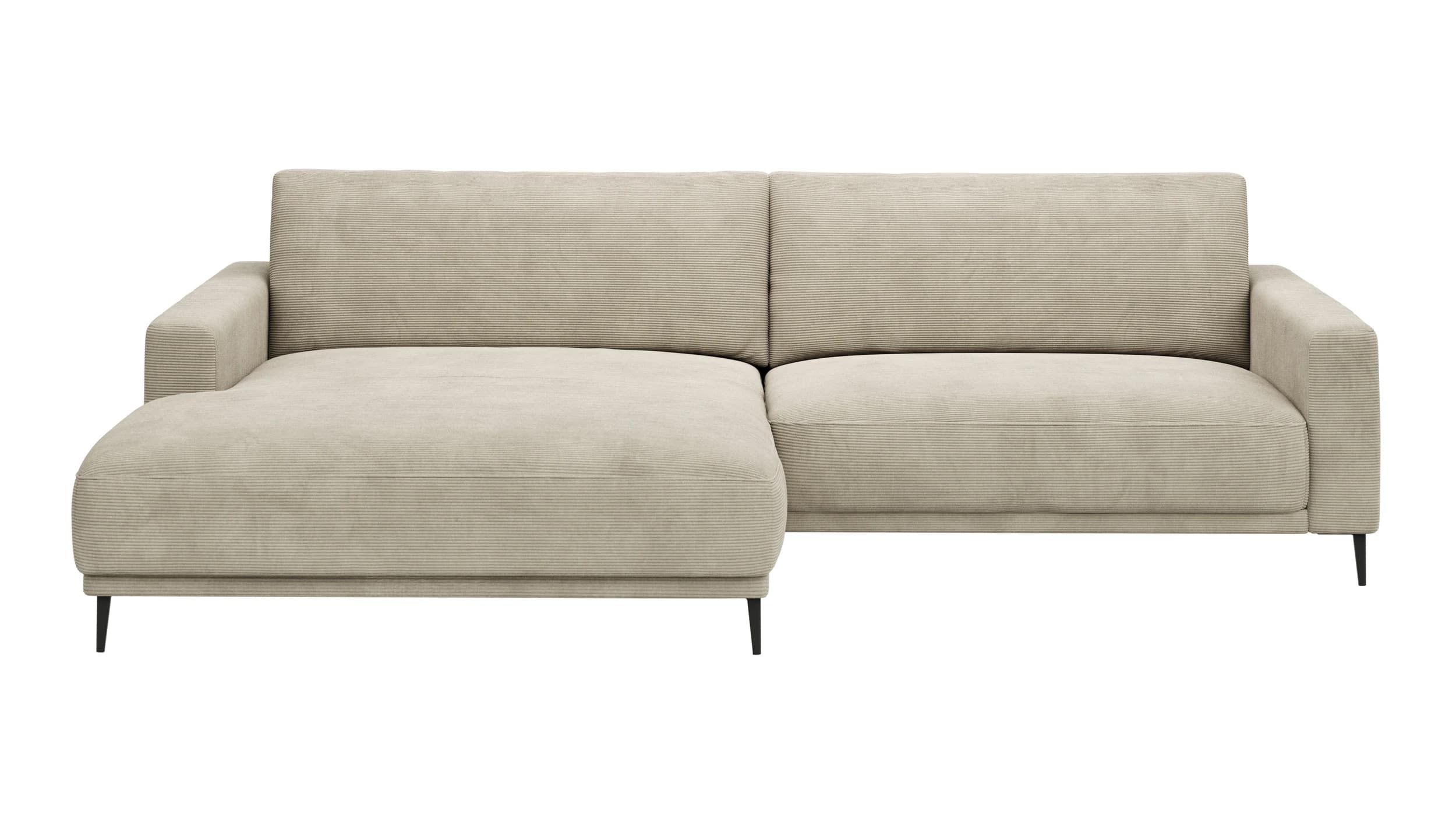 Ecksofa Solero 2.0 - Longchair groß mit 1,5-Sitzer rechts, Stoff, Sand
