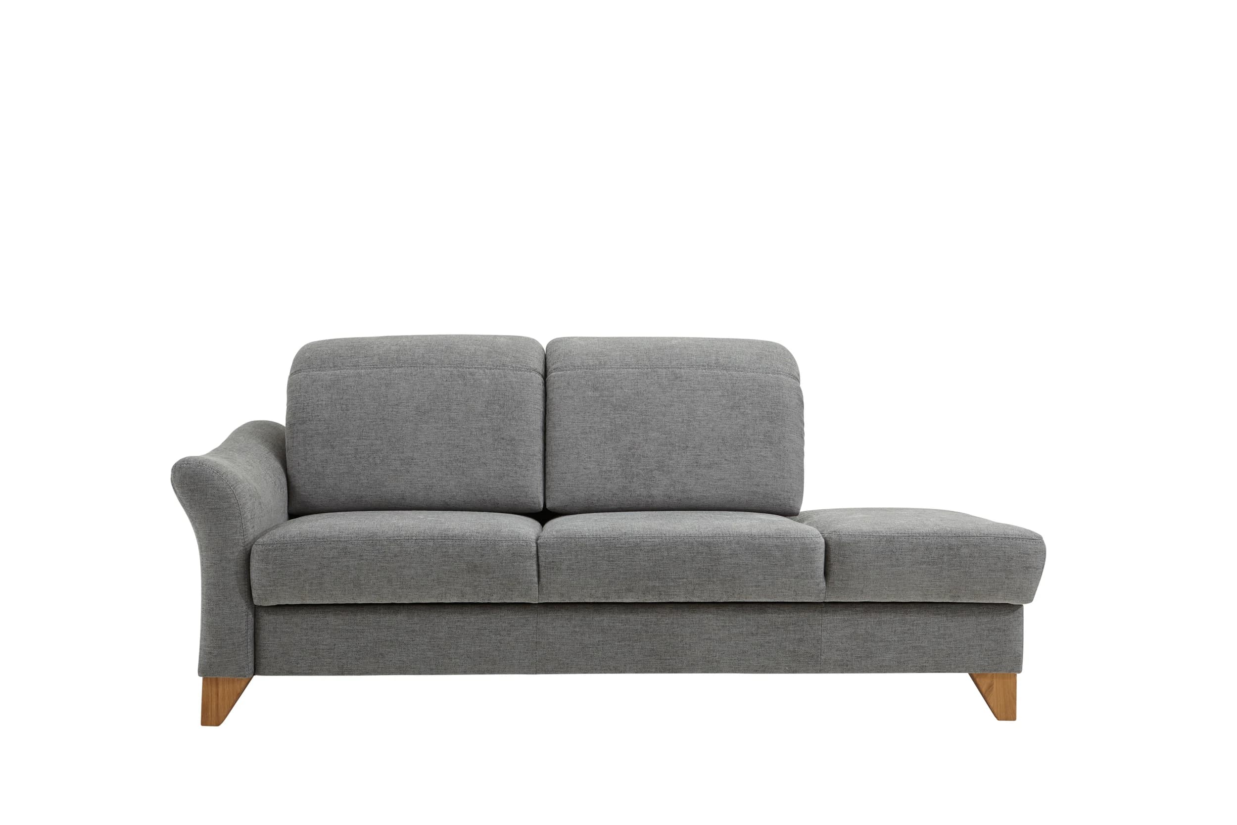 Sofa Canterbury - Recamiere links, Stoff, Silbergrau