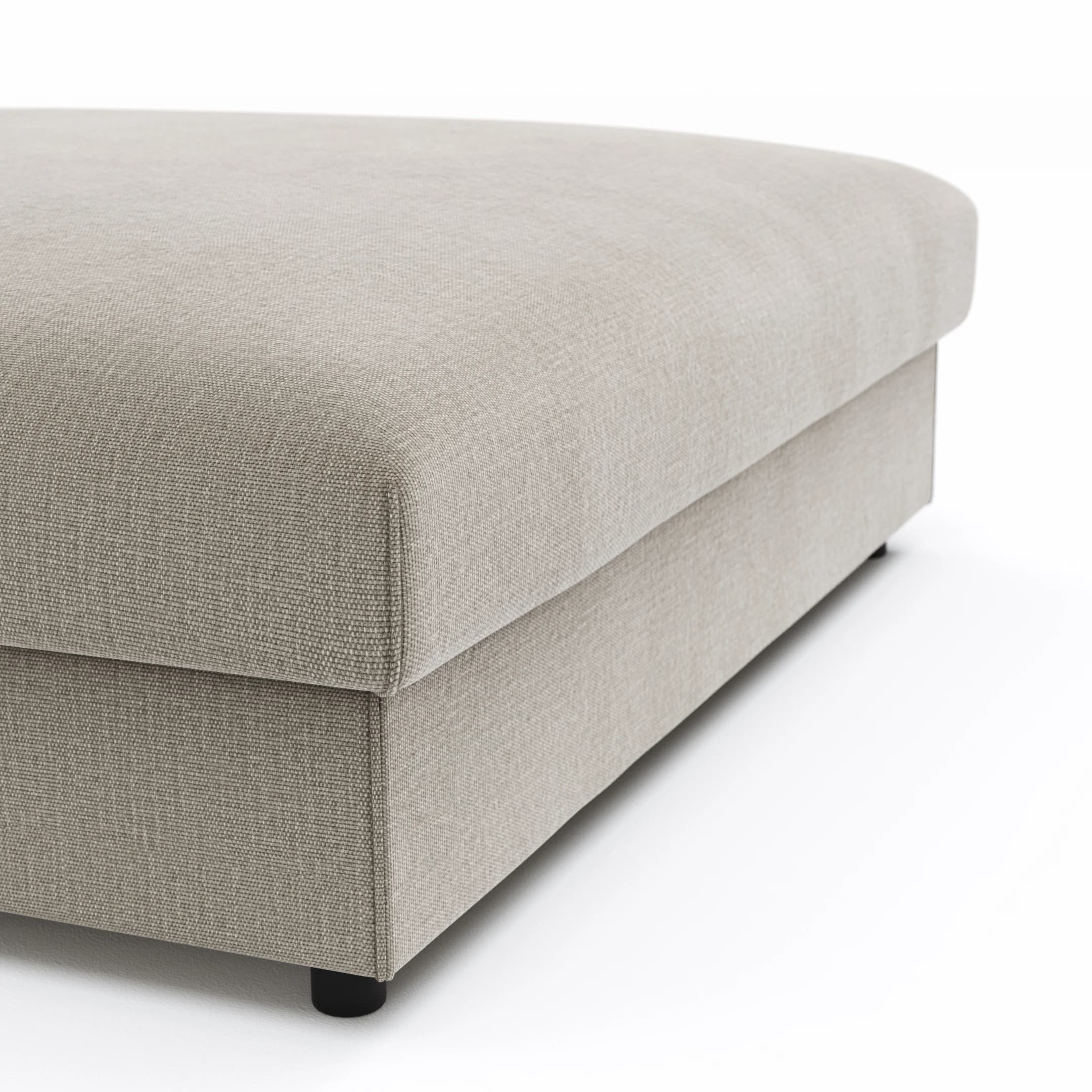 Hocker Stormy - LB ca. 110x110 cm, Stoff, Graubeige