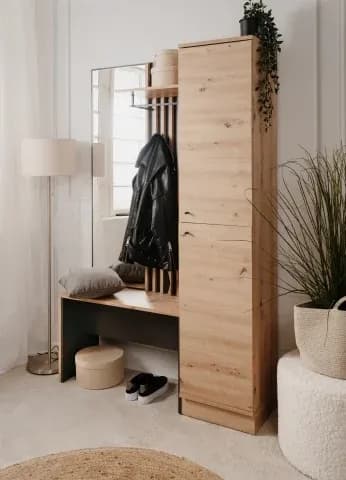 Kompaktgarderobe - Artisan Eiche Nachbildung, Anthrazit