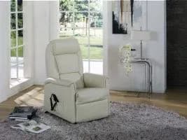 Fernsehsessel EM Mainz - Relaxfunktion, Leder, beige
