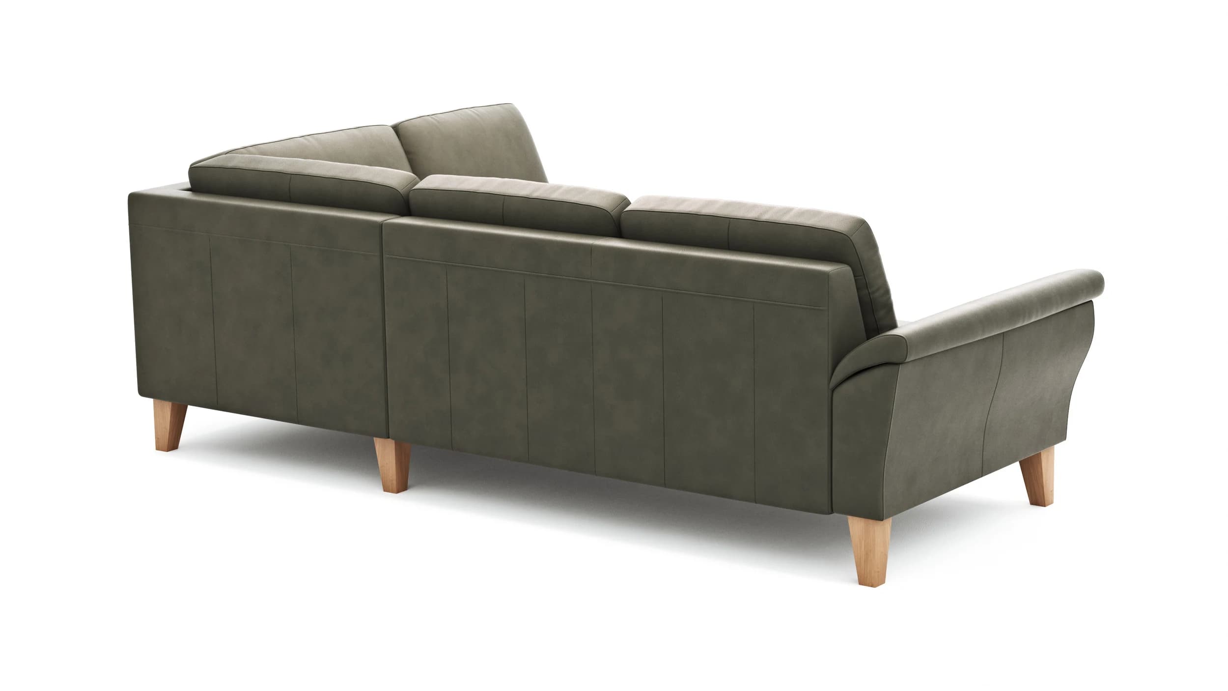 Ecksofa Rockport A - 2,5-Sitzer mit Ecke rechts, Leder, Dunkelgrau