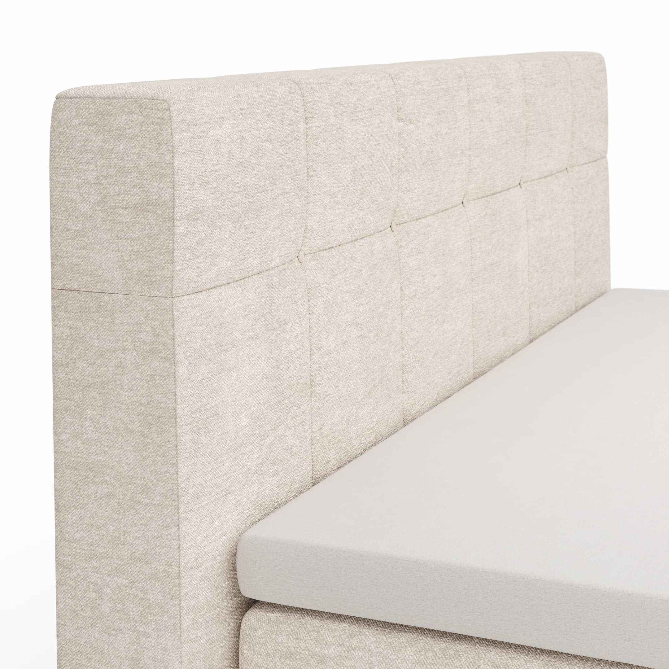 Boxspringbett Alpin - Liegefläche 160x200cm, Stoff, Graubeige