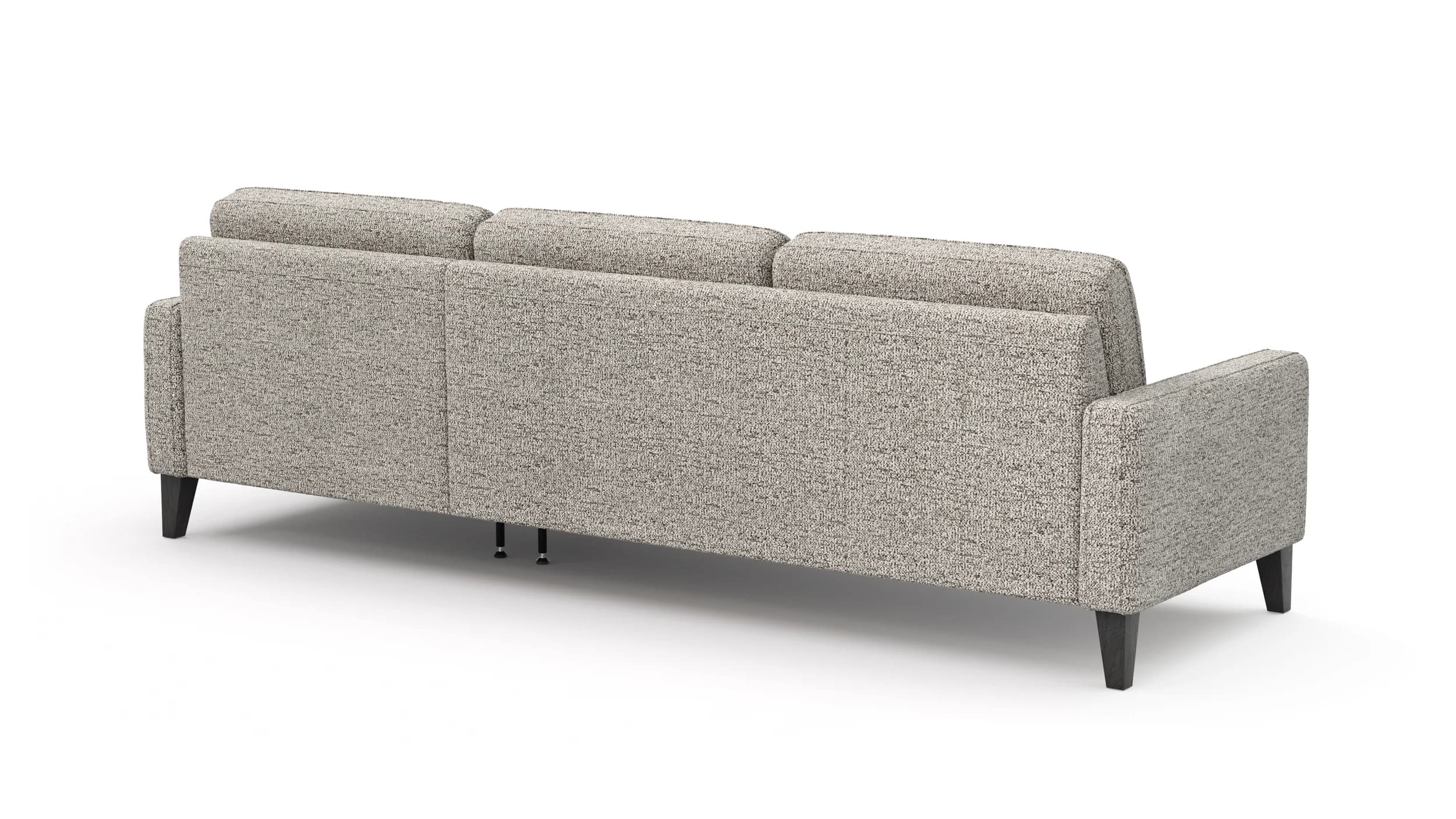 Ecksofa Matero - 2,5-Sitzer mit Longchair rechts, Stoff, Graubeige