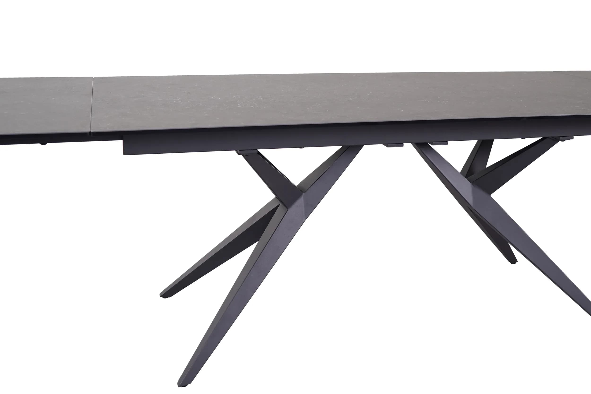 Esstisch MICHELA - ausziehbar, LB ca. 180x95 cm, Glaskeramik, Dunkelgrau
