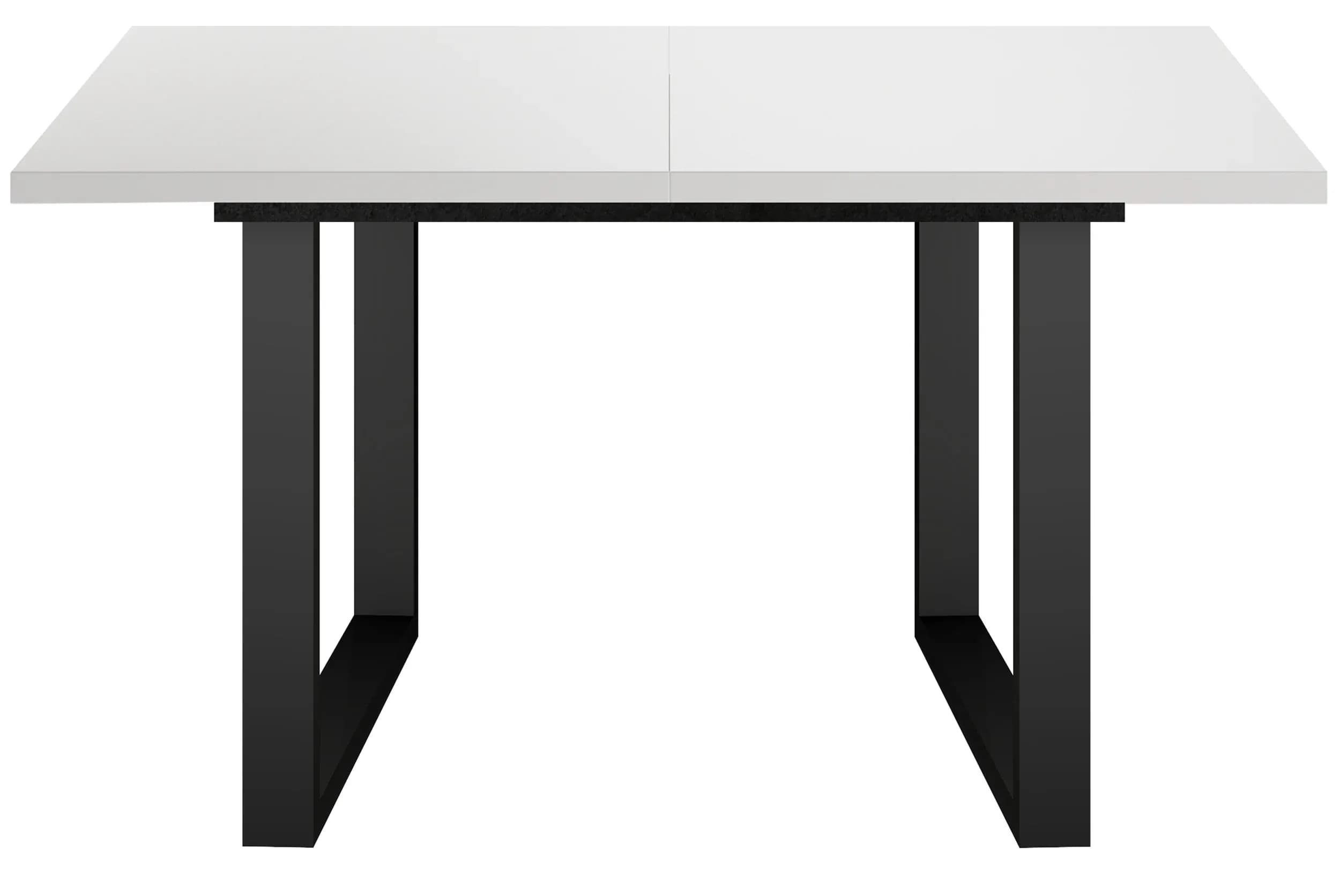 Esstisch - ausziehbar, LB ca. 140x90 cm, Weiß, Schwarz