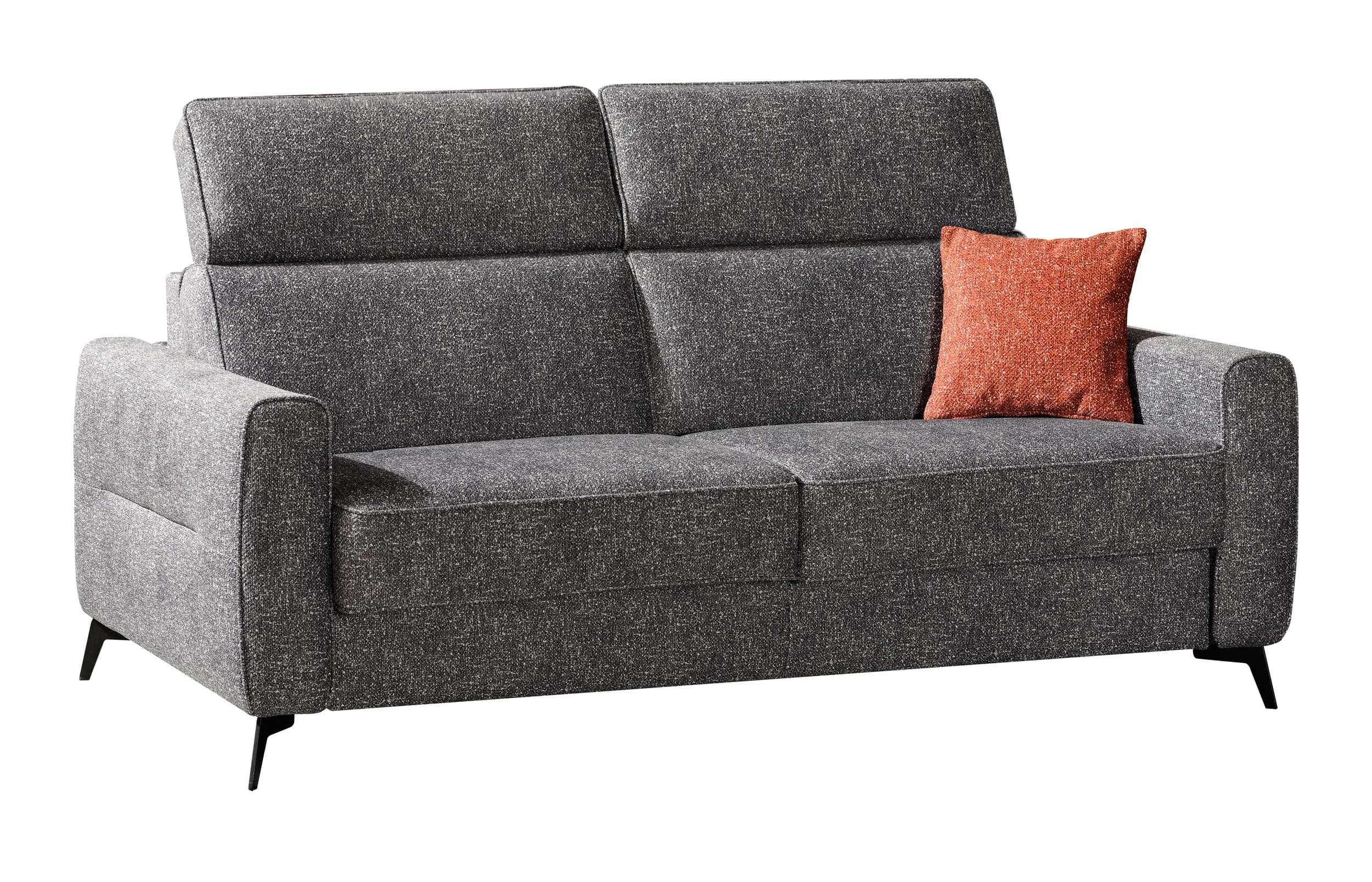 Schlafsofa EM Seipa - Kopfteil verstellbar, Stoff, Grau