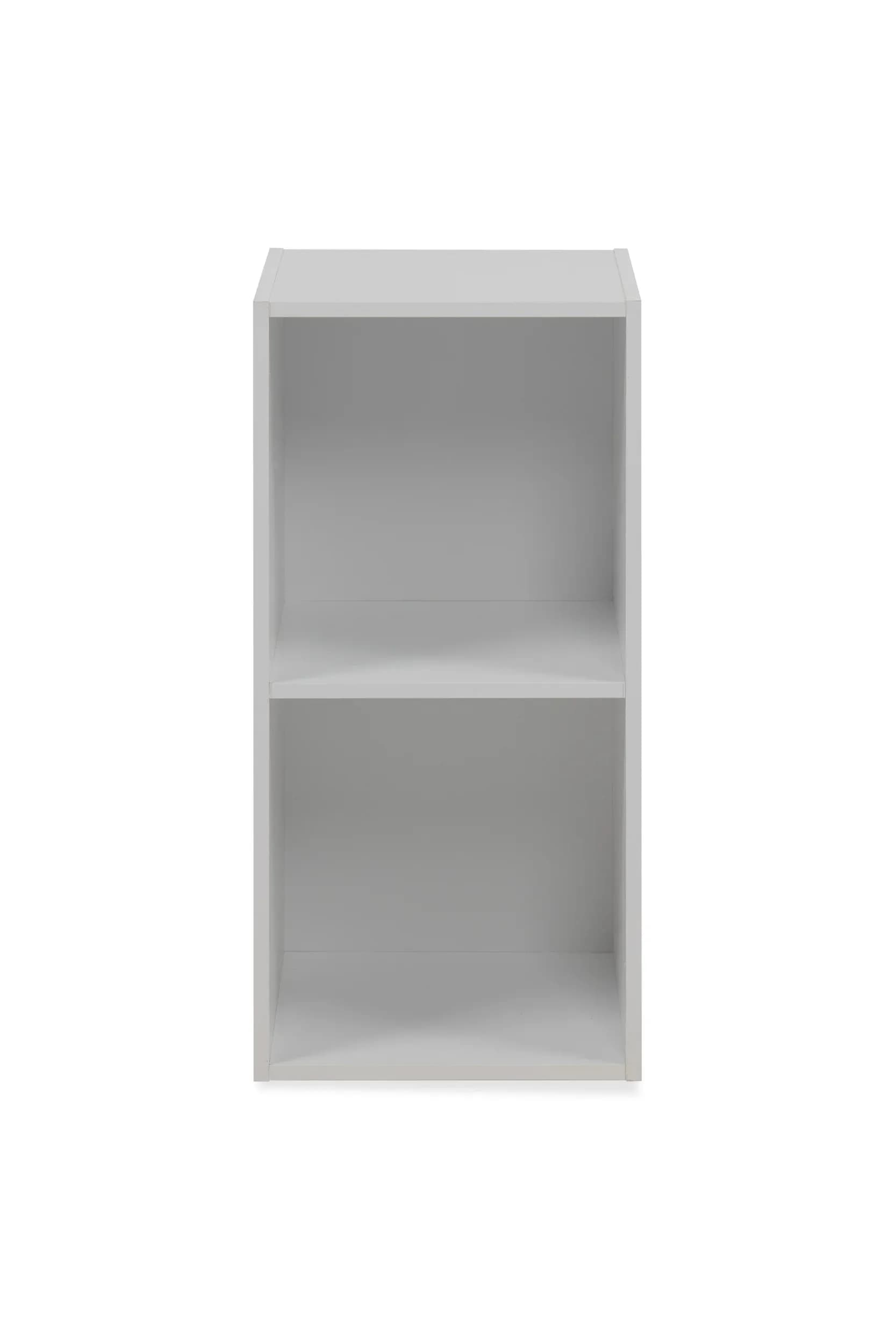 Regal - inkl. Stoffbox, B ca. 30 cm, Weiß, Grau