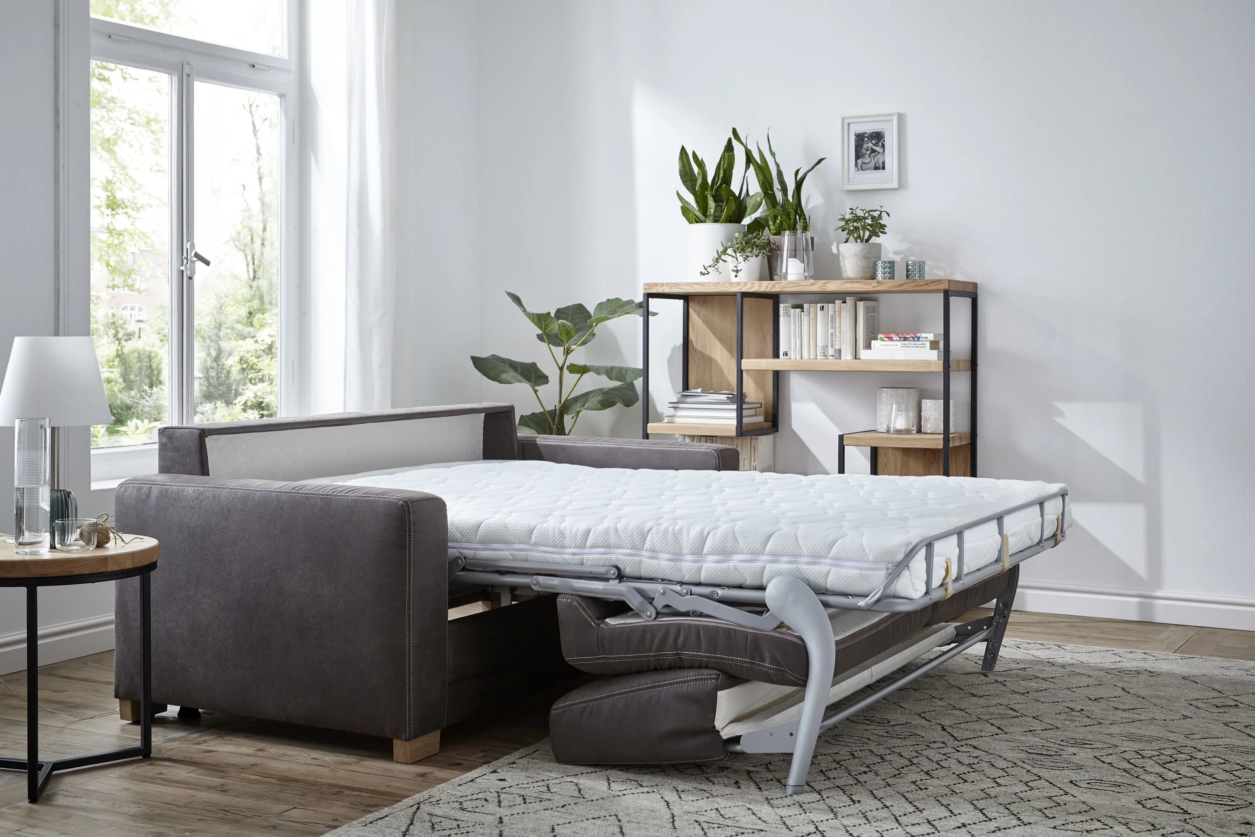 Sofa Lakeville 1 - 2-Sitzer inkl. Schlaffunktion, Stoff, Braun
