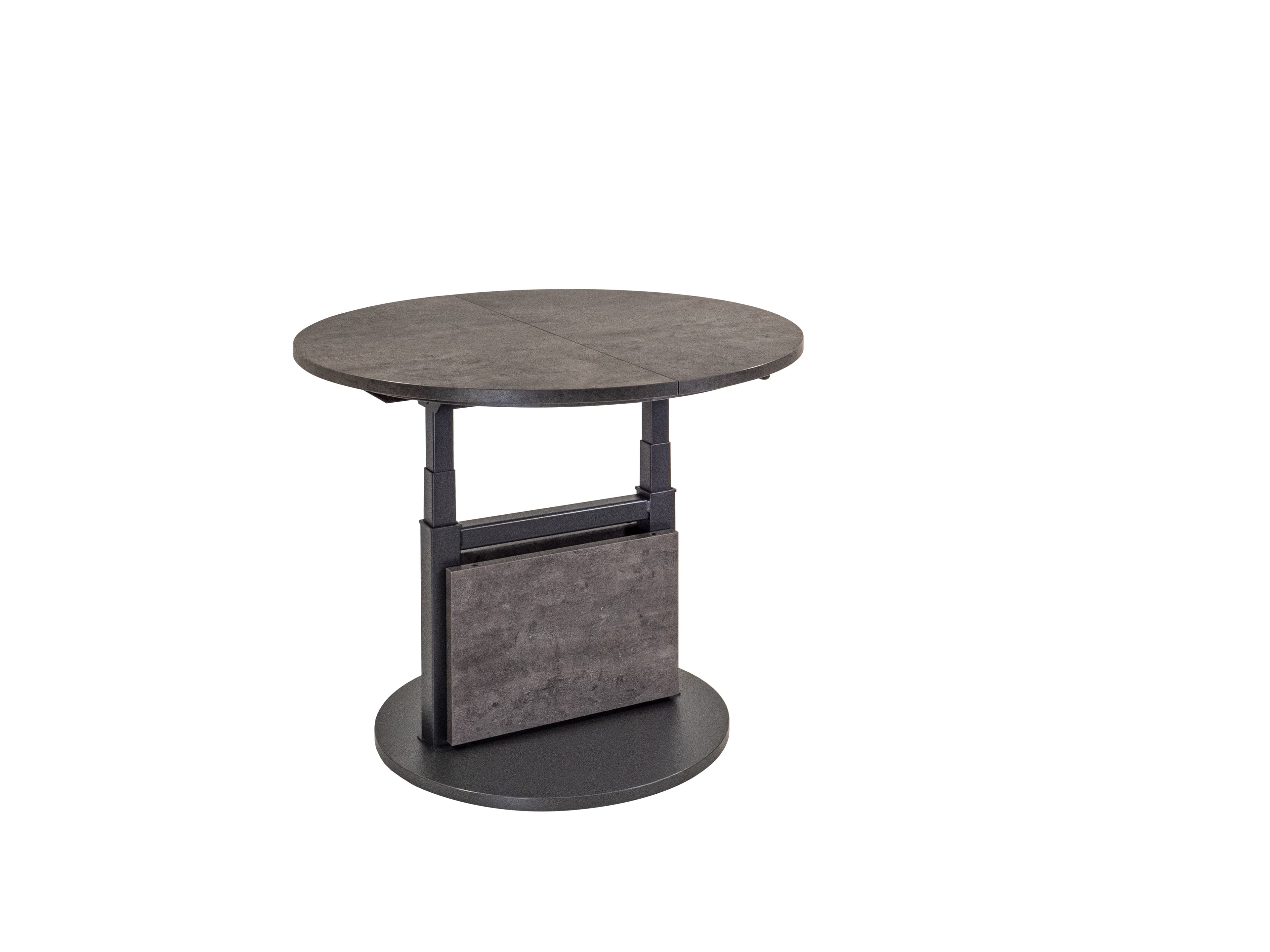 Couchtisch - höhenverstellbar/ausziehbar, LBH ca. 82-112x82x53-72 cm, Betonoptik