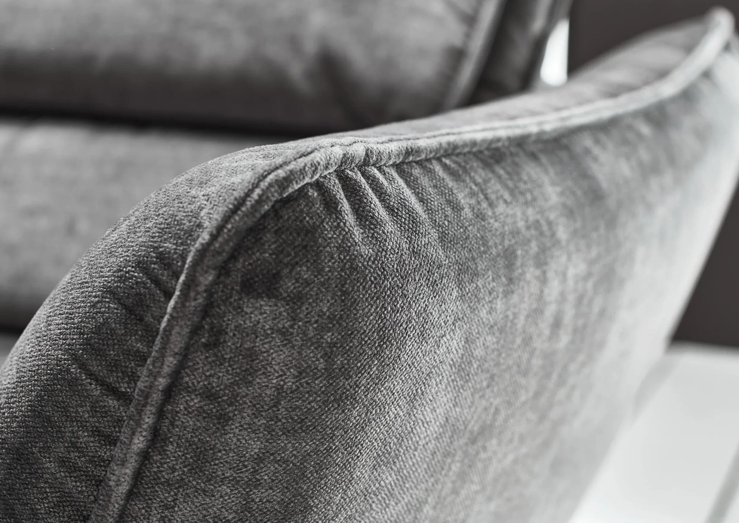 Ecksofa - Longchair links mit 2,5-Sitzer, inkl. Kopfteil verstellbar, Stoff, Grau