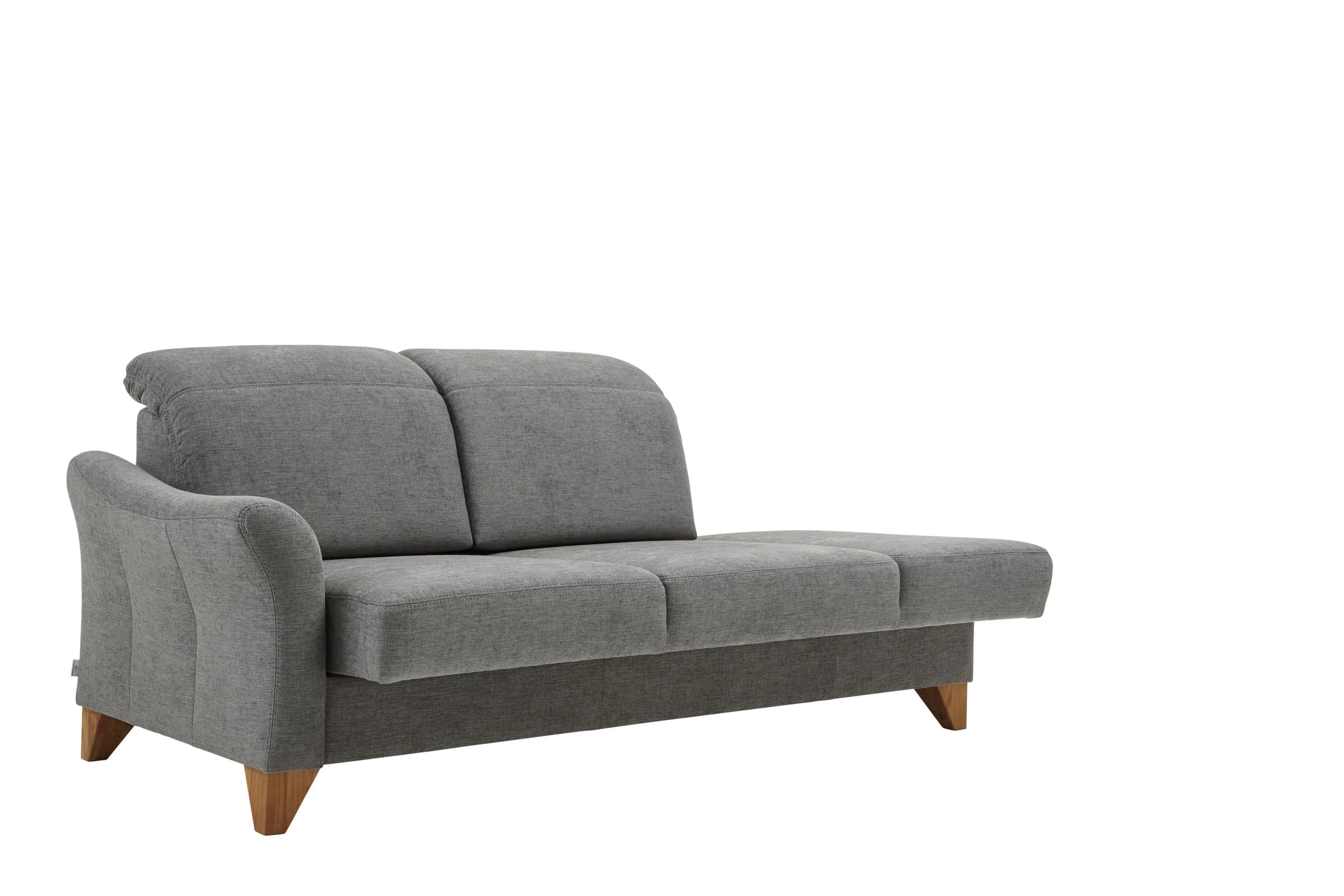 Sofa Canterbury - Recamiere links, inkl. Sitzvorzug (motorisch), Stoff, Silbergrau