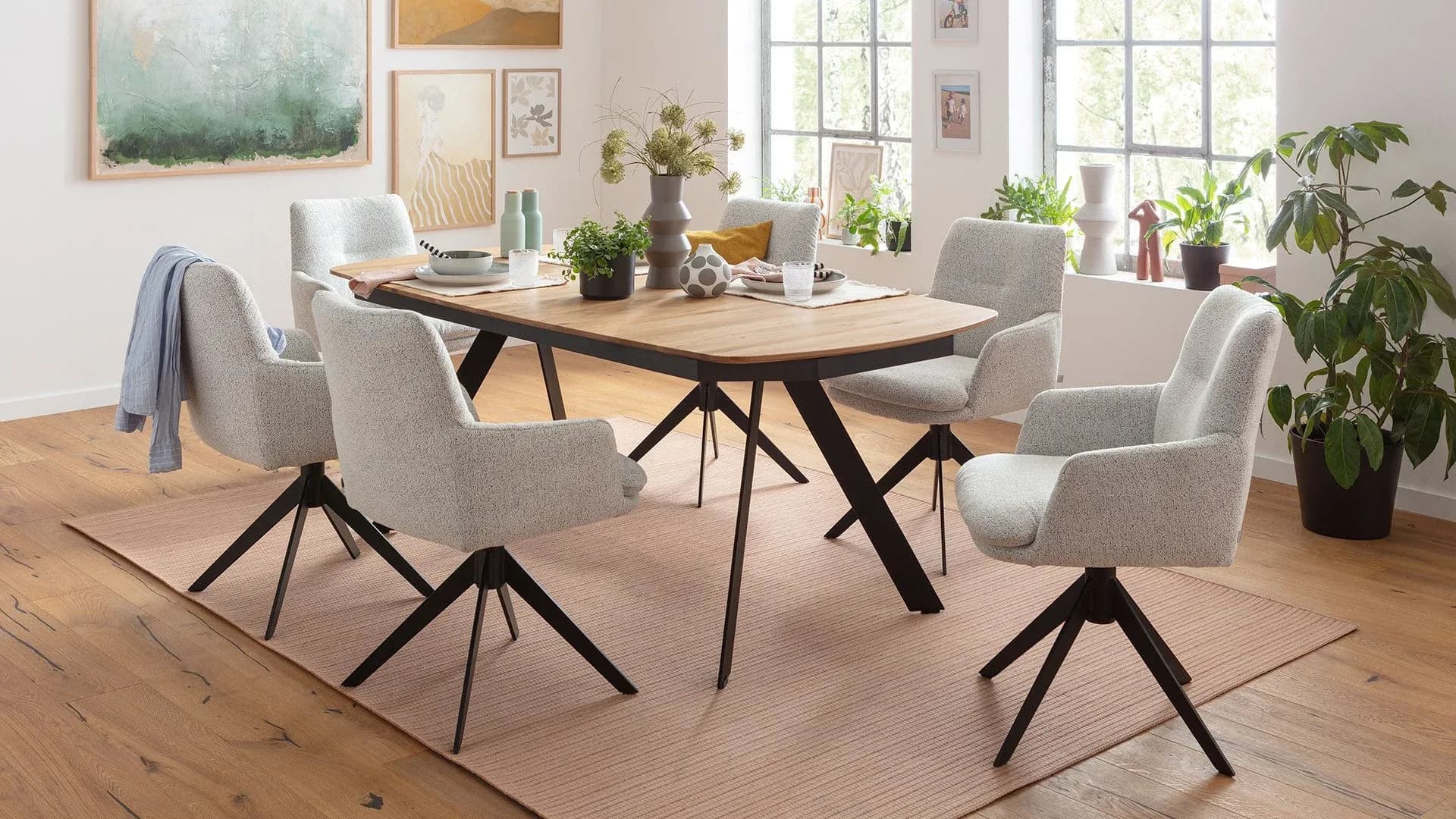 Esstisch Dinner - ausziehbar, LB ca. 180x100 cm, Eiche massiv