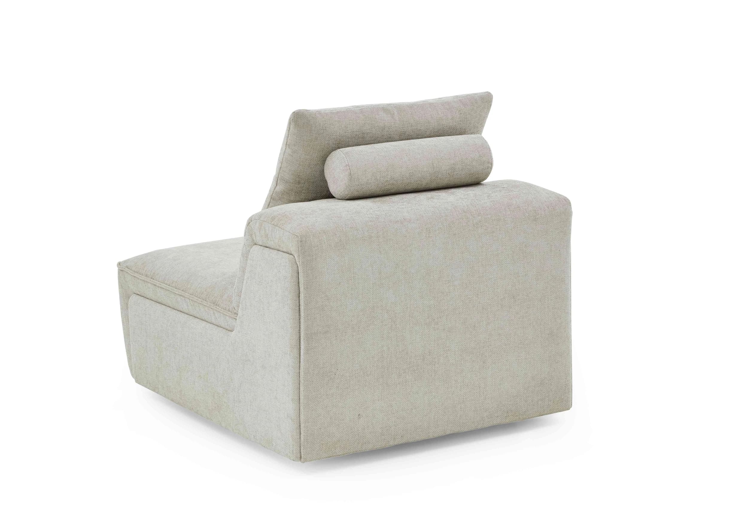 Sessel - inkl. Kissen mit Rolle, Stoff, Natur