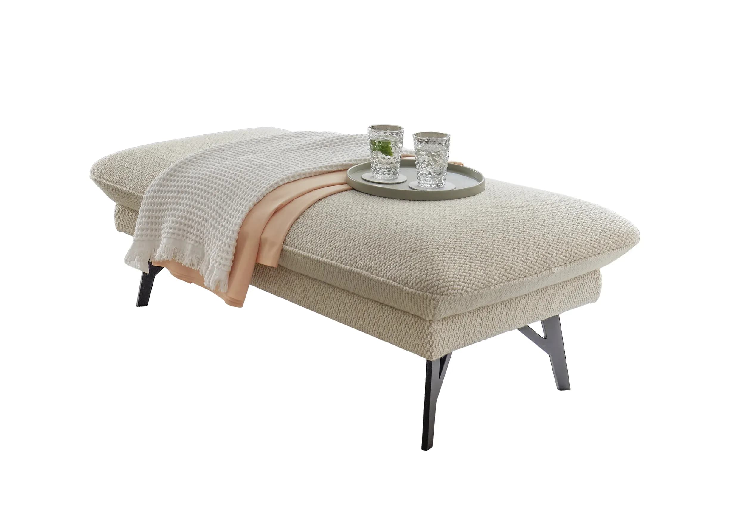 Hocker EM Miramar - Stoff, beige