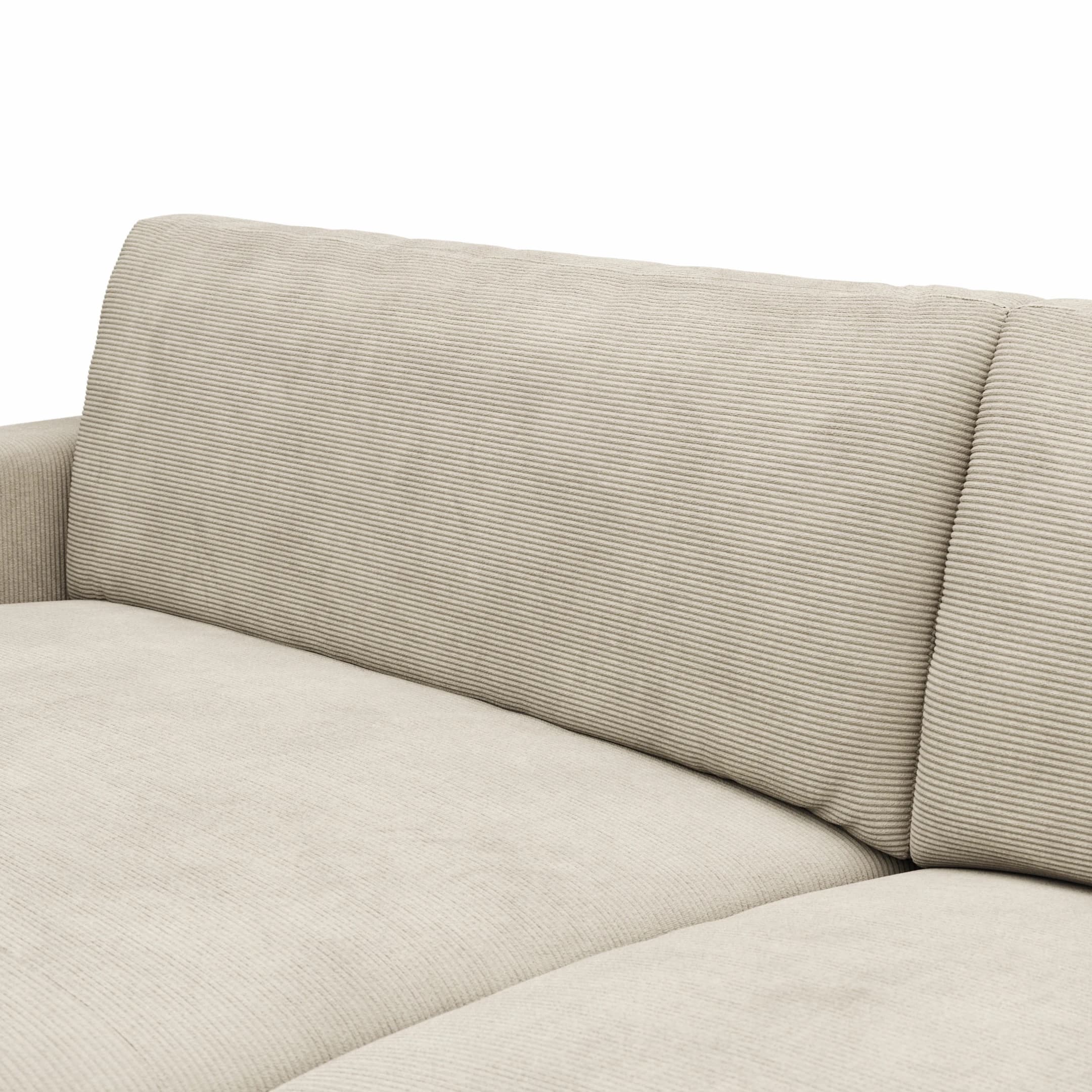 Ecksofa Solero 2.0 - Longchair groß mit 1,5-Sitzer rechts, Stoff, Sand