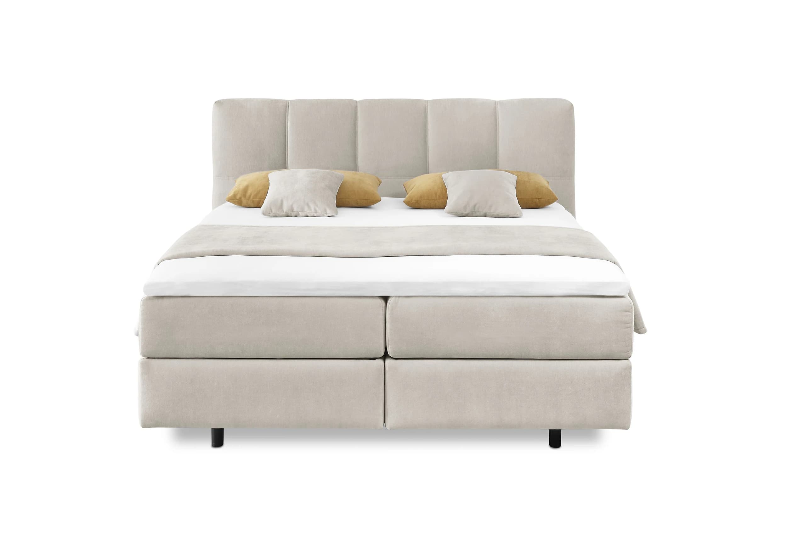 Boxspringbett - Liegefläche ca. 180x200 cm, Stoff, Grau