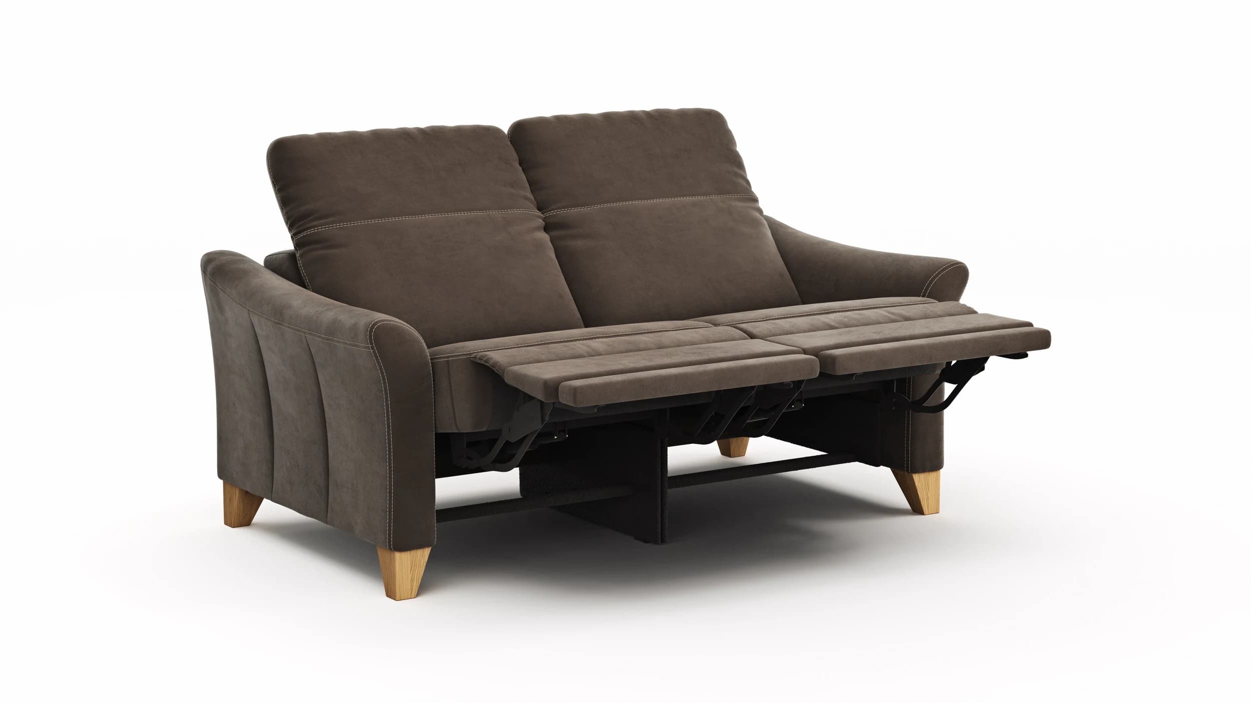 Sofa Canterbury - 2,5-Sitzer inkl. Relaxfunktion/Kopfteil verstellbar (motorisch), Stoff, Dunkelbraun