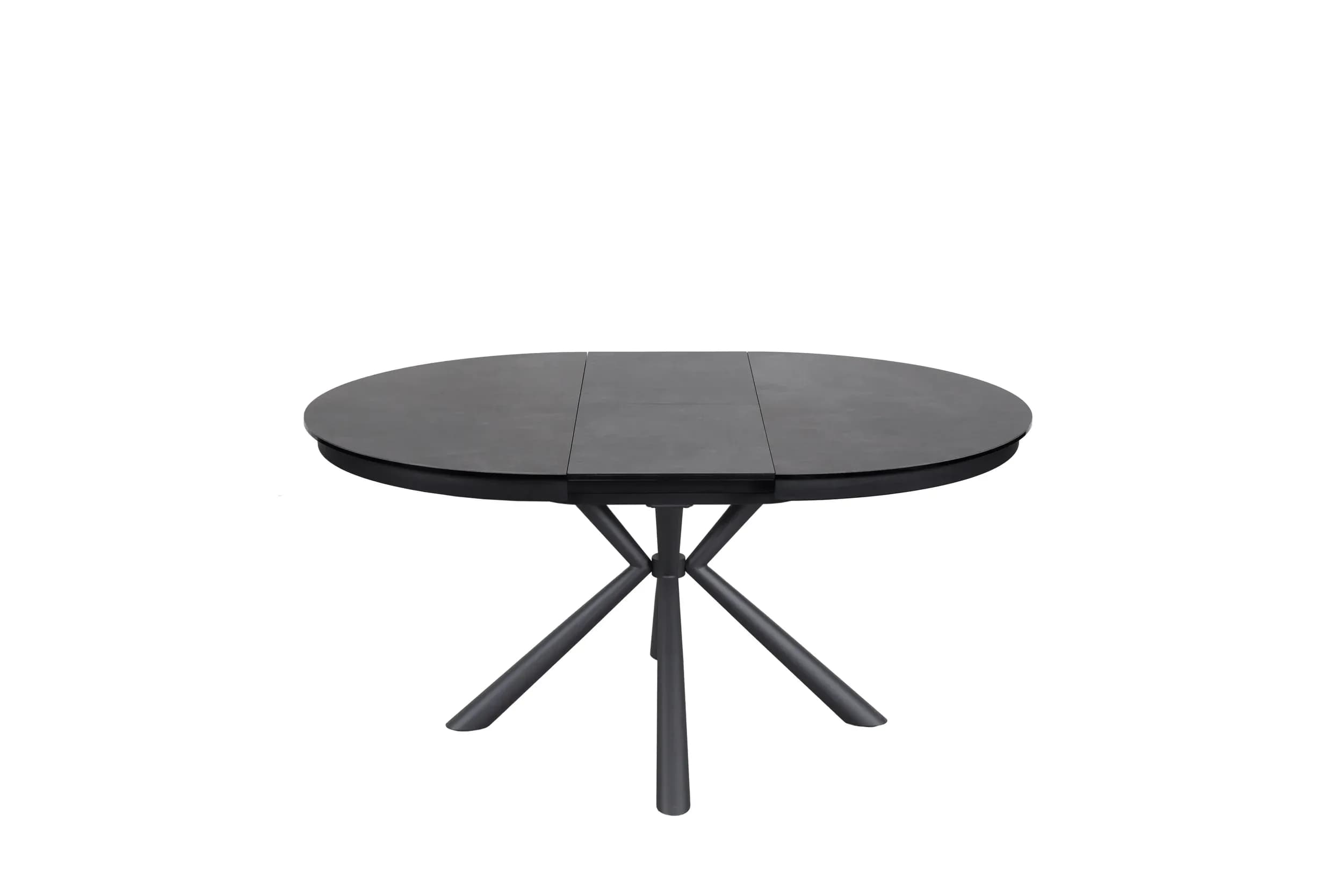 Esstisch MALEKO - ausziehbar, Ø/H ca. 120x76 cm, Glaskeramik, Dunkelgrau