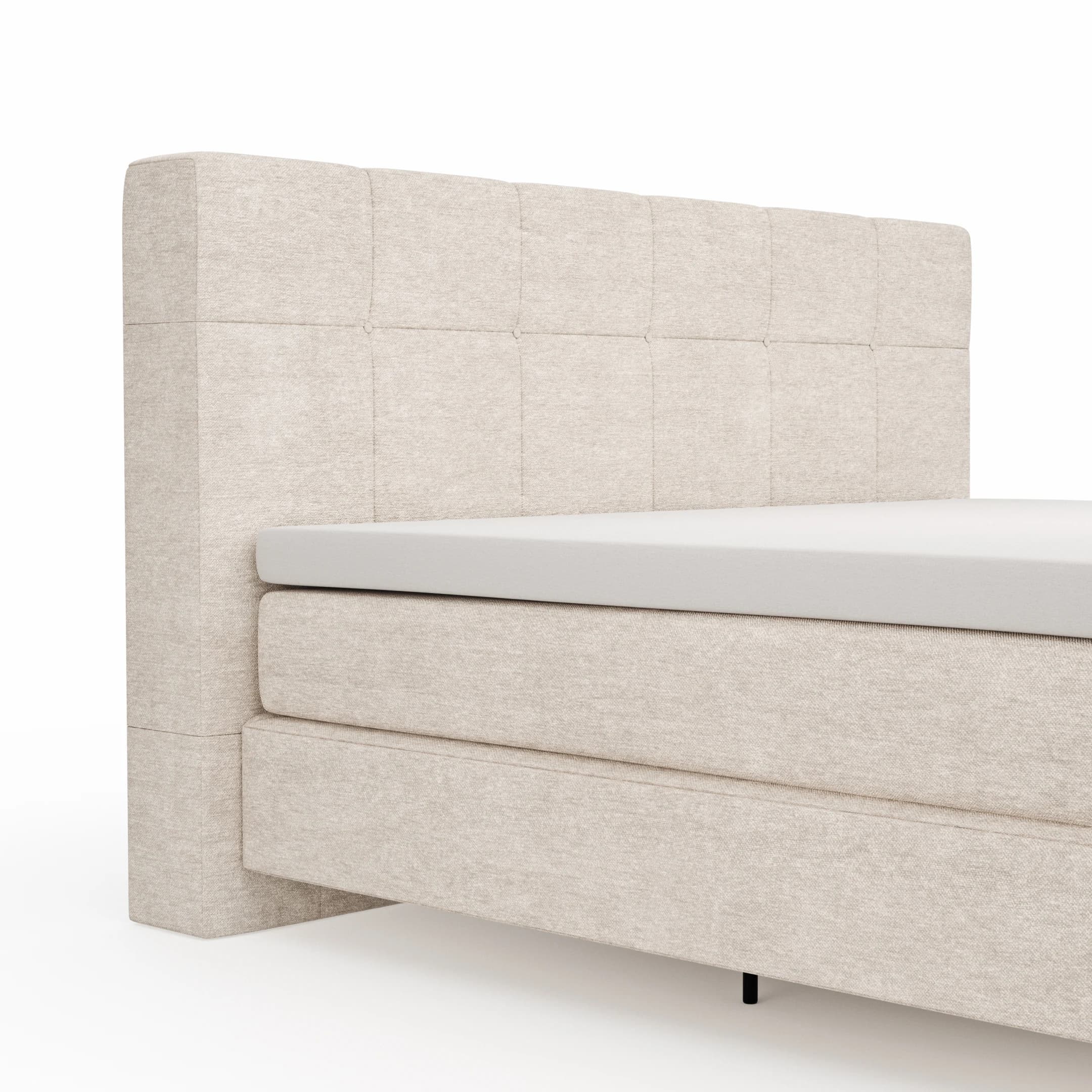 Boxspringbett Alpin - Liegefläche 160x200cm, Stoff, Graubeige