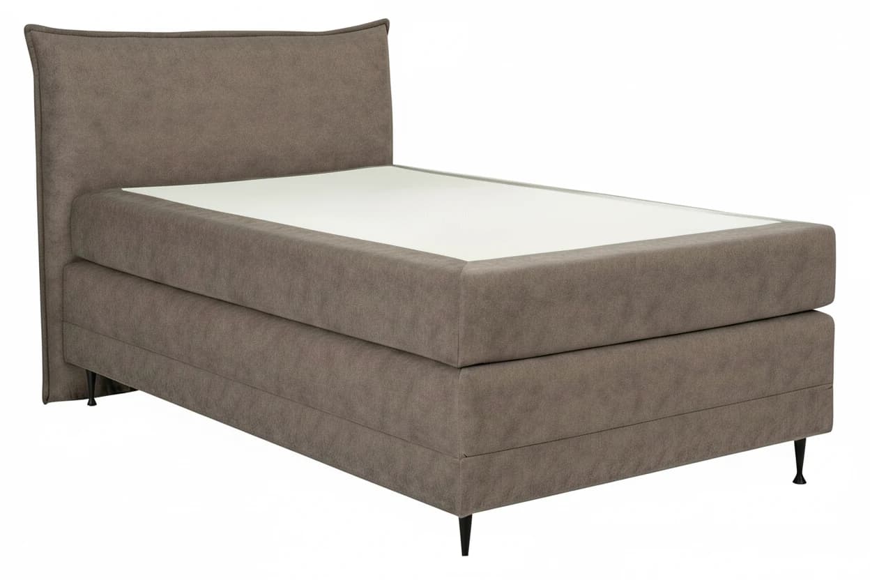 Boxspringbett EM Malo - Liegefläche ca. 120x200 cm, Stoff, braun